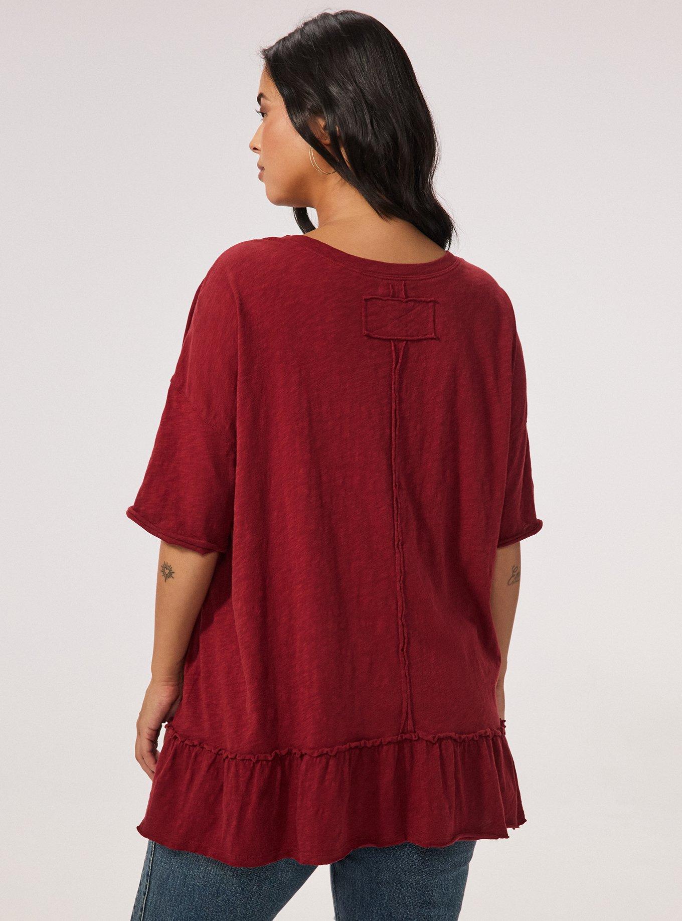 Festi Oversized Tiered Tee, POMEGRANATE, alternate