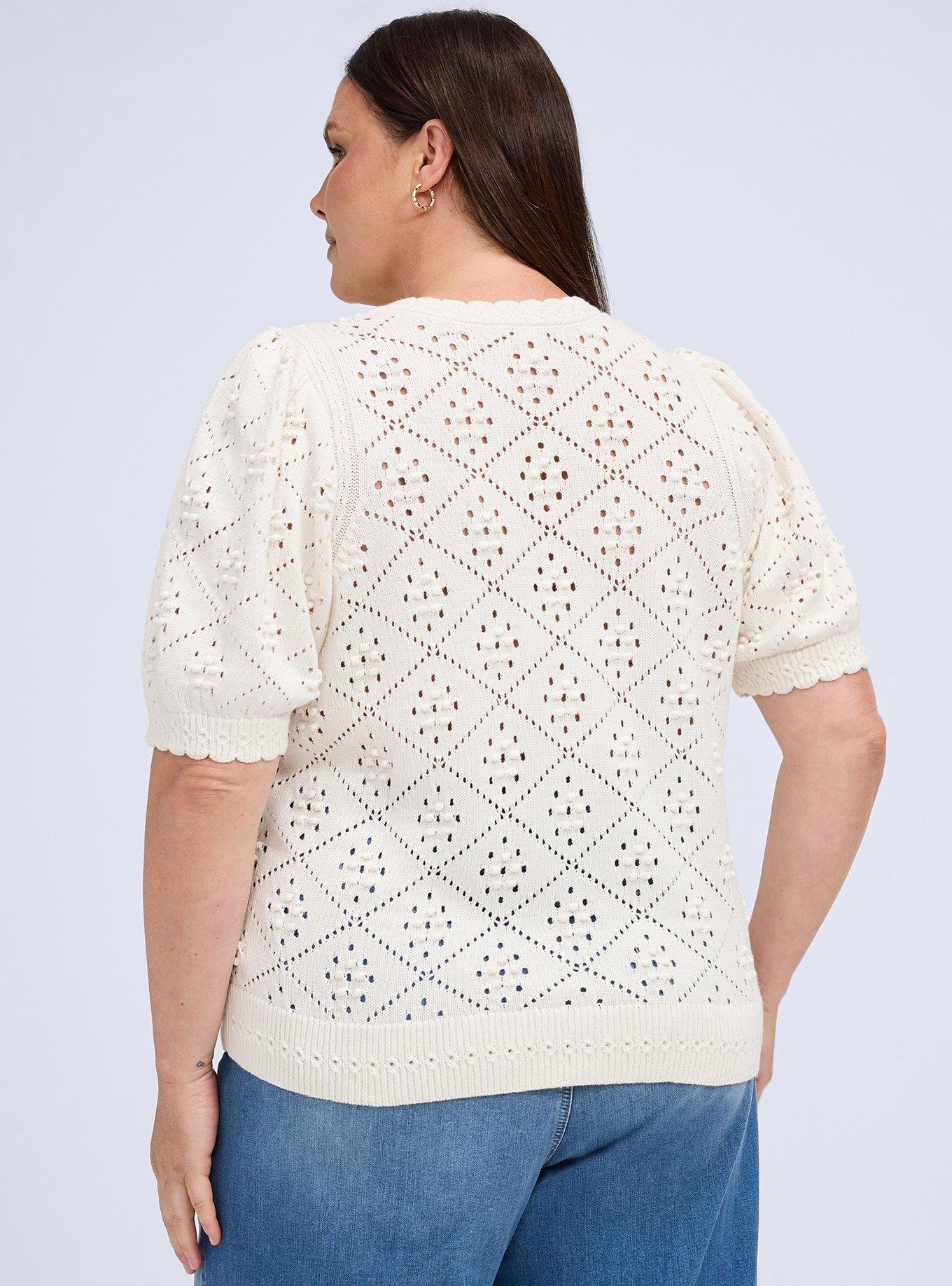 Belle Isle Button Front Short Sleeve Cardigan, WHISPER WHITE, alternate