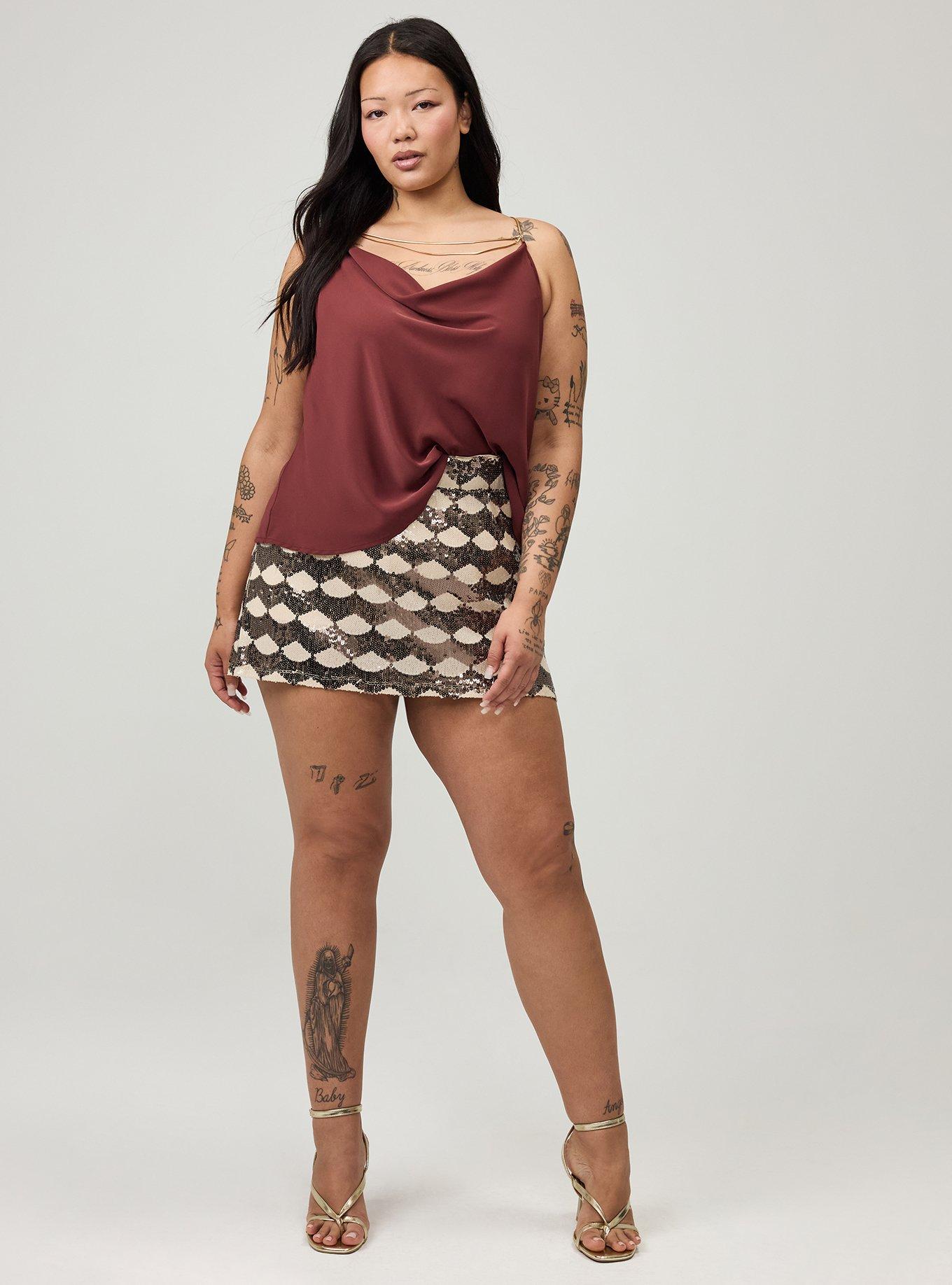 Studio Micro Sequin Mini Skirt, SILVER, hi-res