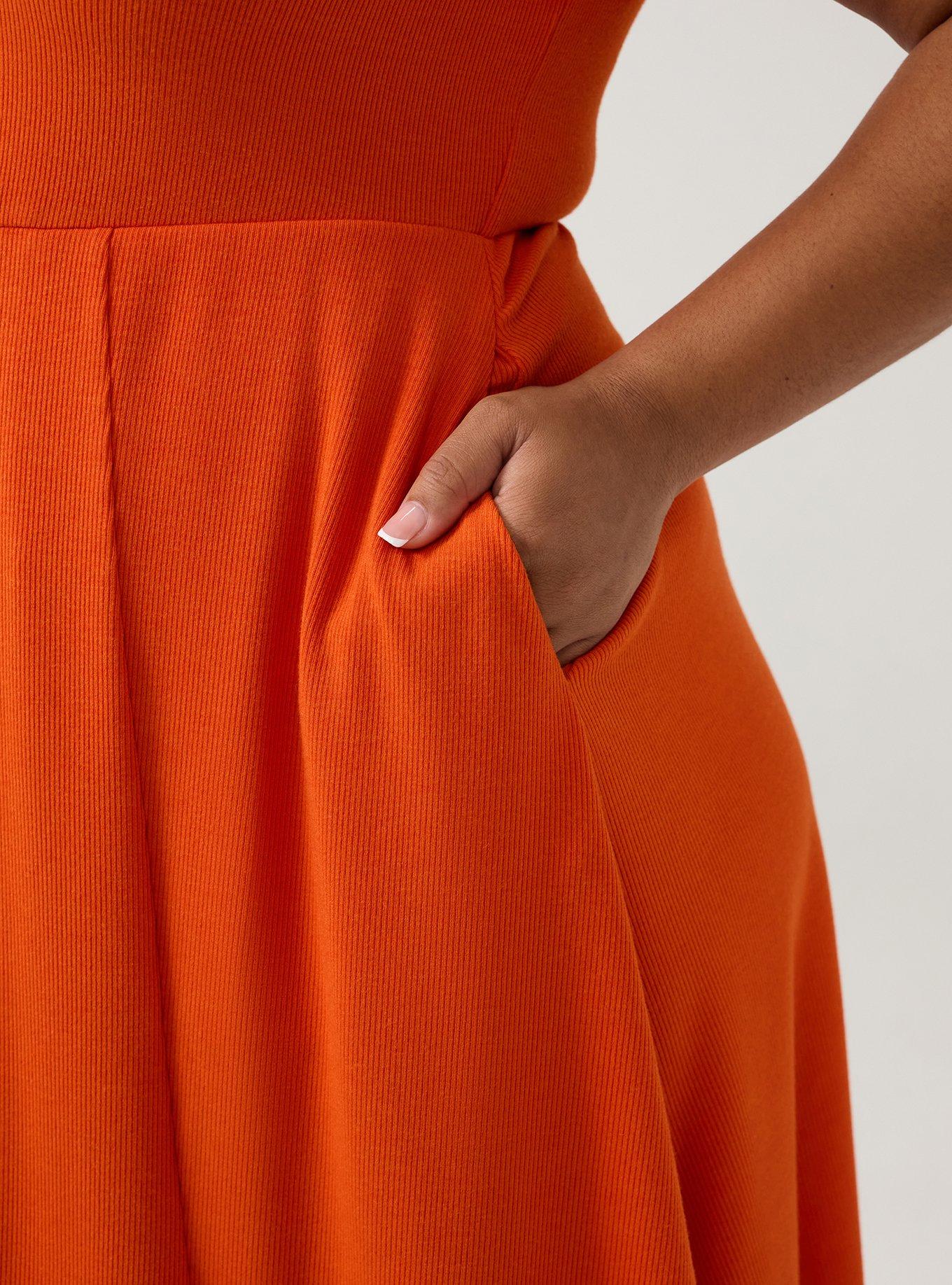 Collared Mini Skater Dress, PUREED PUMPKIN, alternate