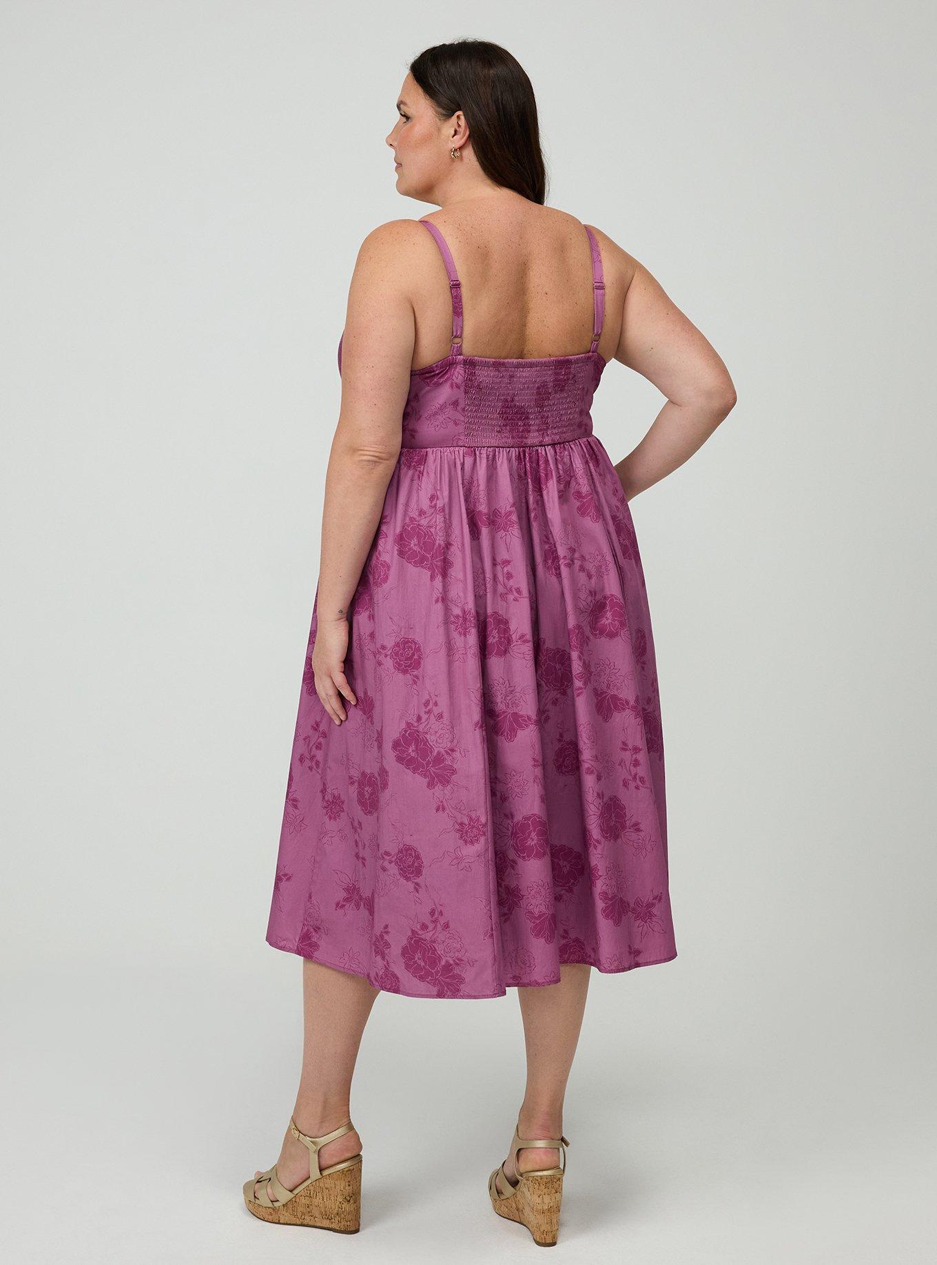 Double Tie Front Midi Dress, SUZY FLORAL MAUVE, alternate