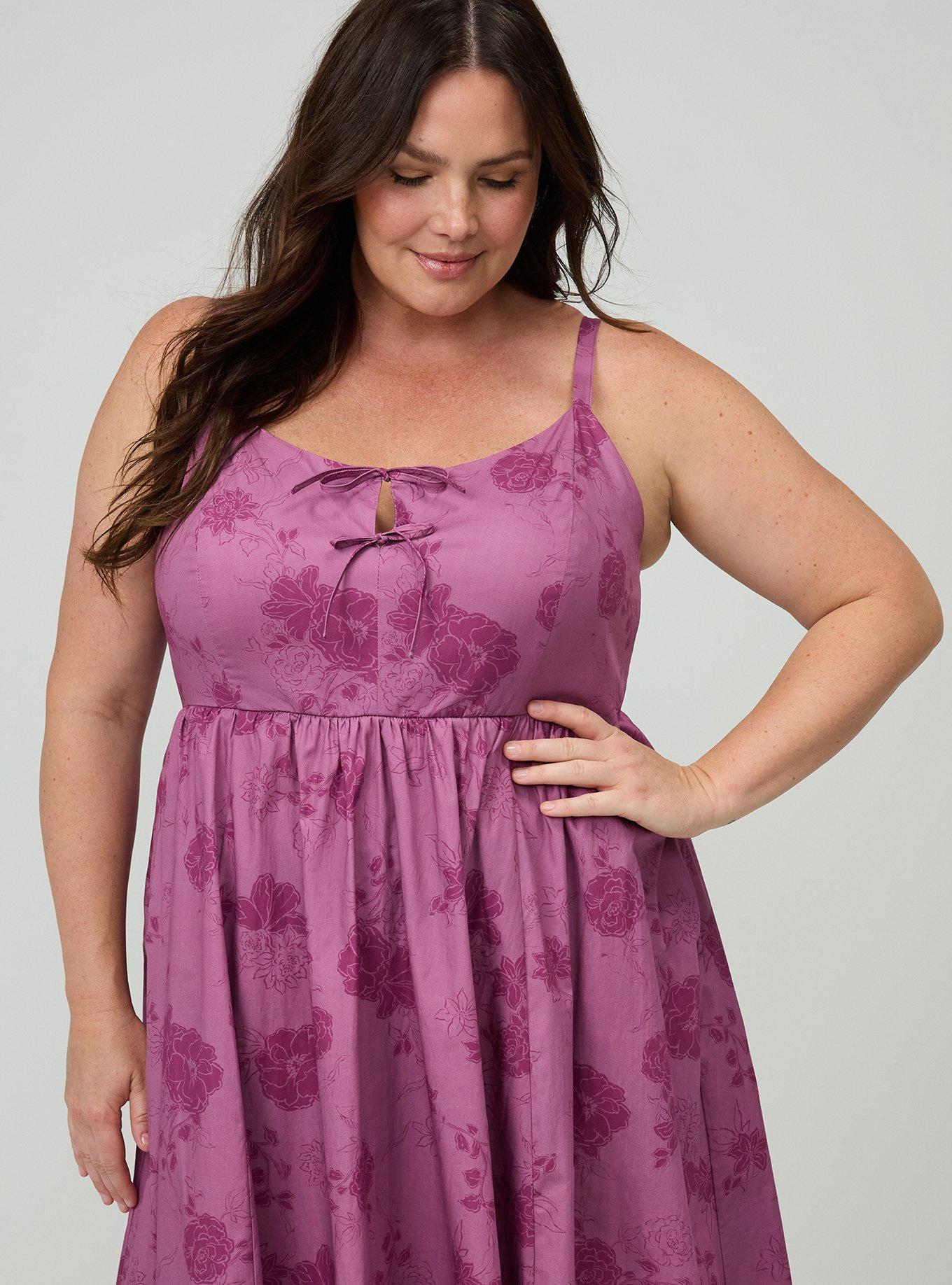 Double Tie Front Midi Dress, SUZY FLORAL MAUVE, alternate