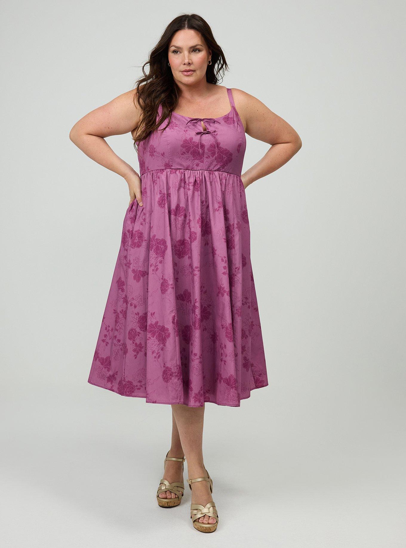 Double Tie Front Midi Dress, SUZY FLORAL MAUVE, alternate