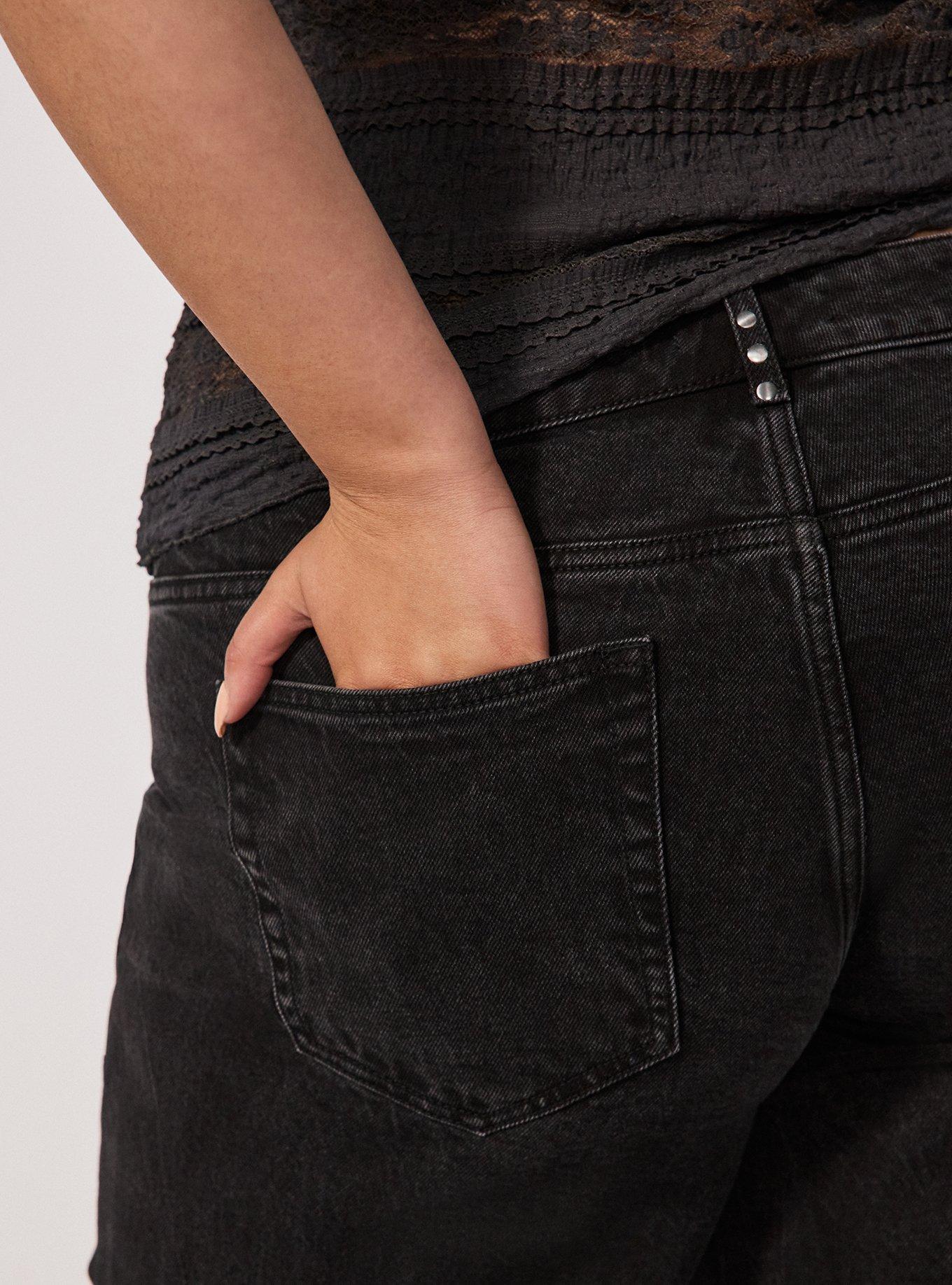 Festi Low-Rise Wide Leg Studded Jeans, COAL MINE, alternate
