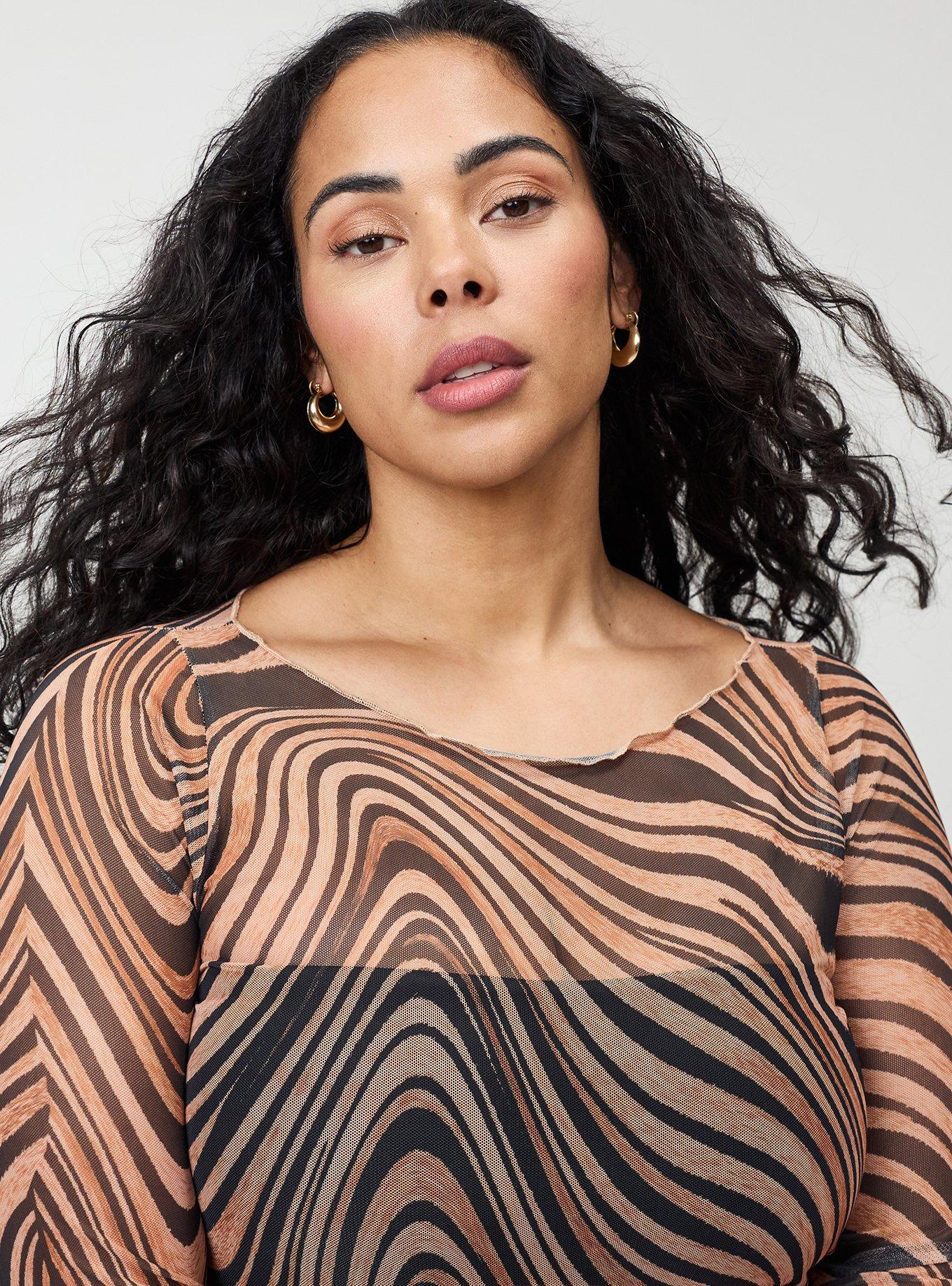 Studio Mesh Maxi Dress, TIGER WAVES BROWN, alternate
