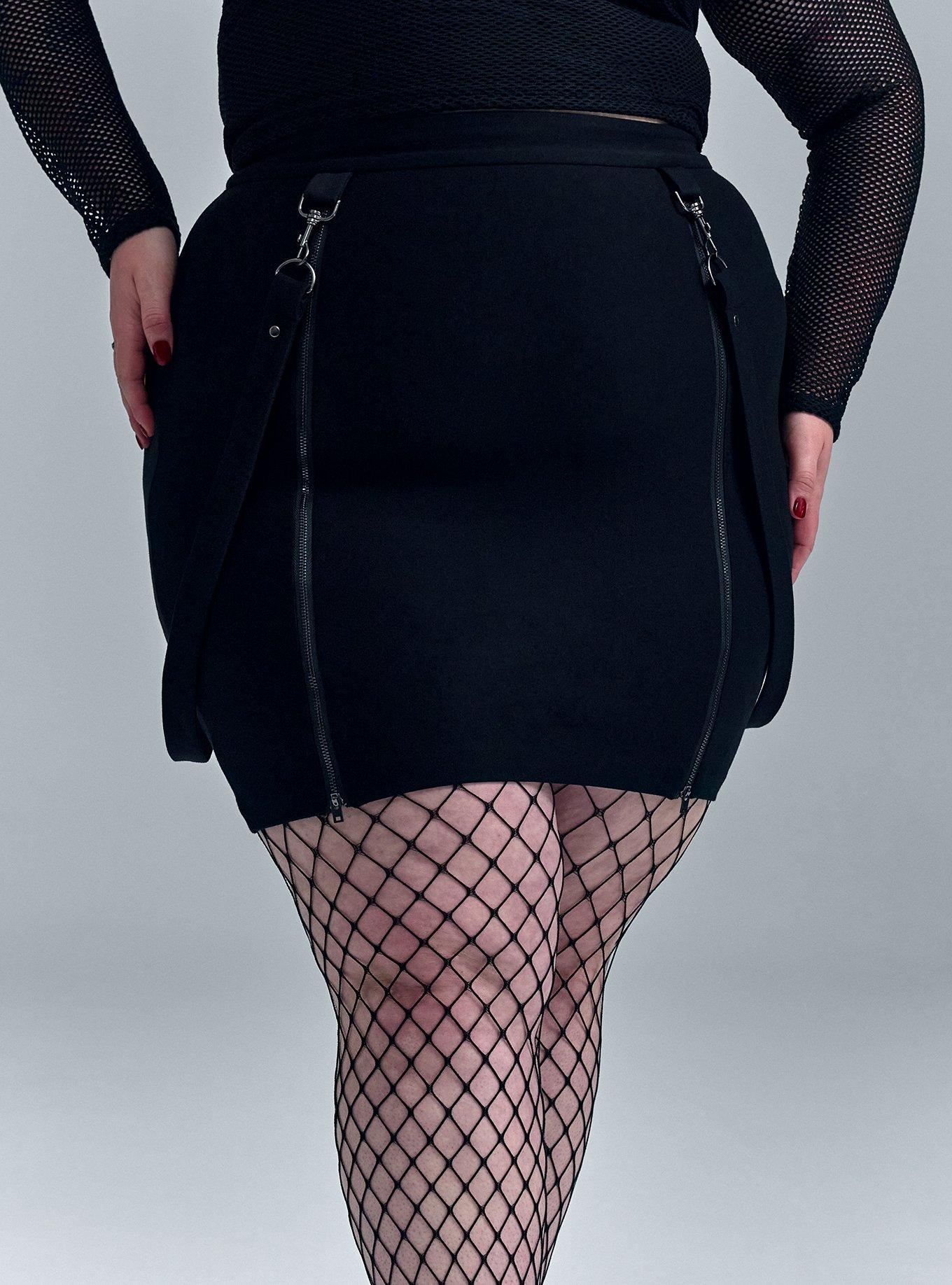 Nightfall Strappy Mini Skirt, DEEP BLACK, alternate