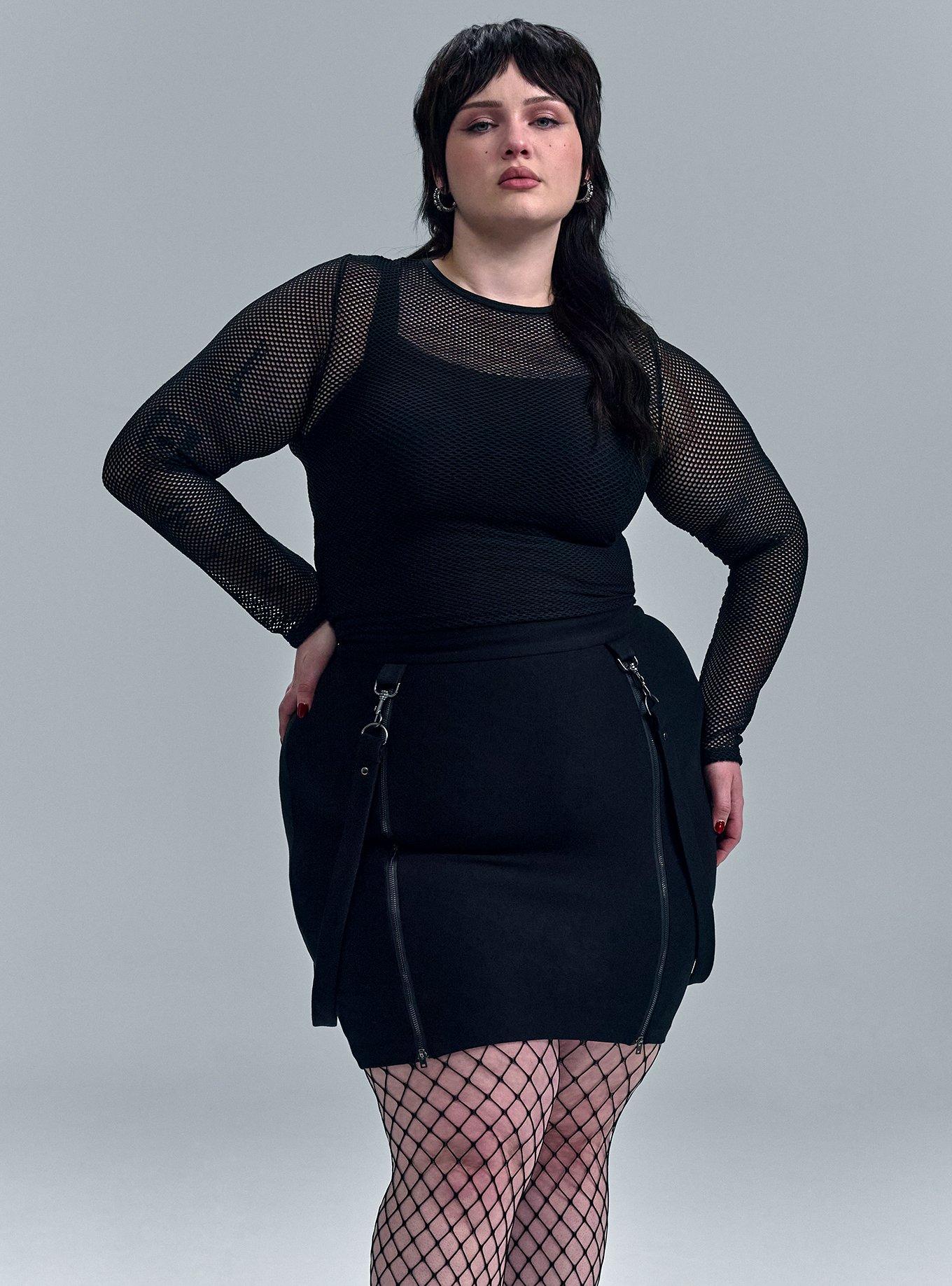 Nightfall Strappy Mini Skirt, DEEP BLACK, hi-res