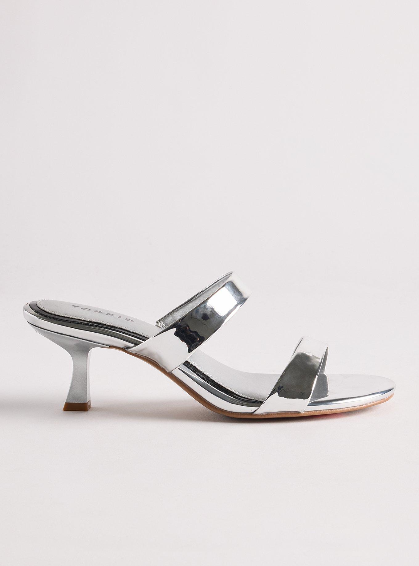 Double Strap Heeled Sandal (WW), SILVER, alternate