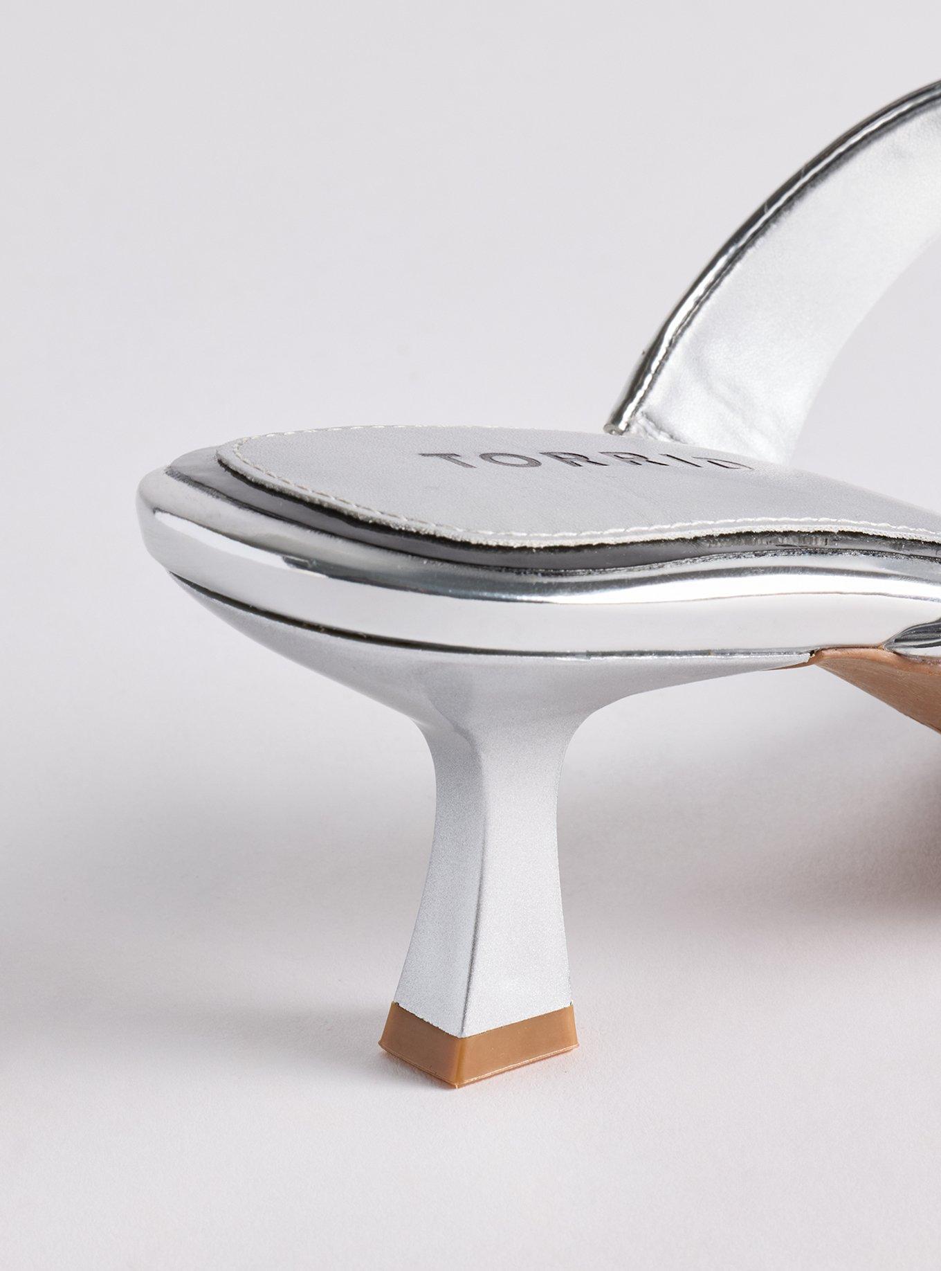 Double Strap Heeled Sandal (WW), SILVER, alternate