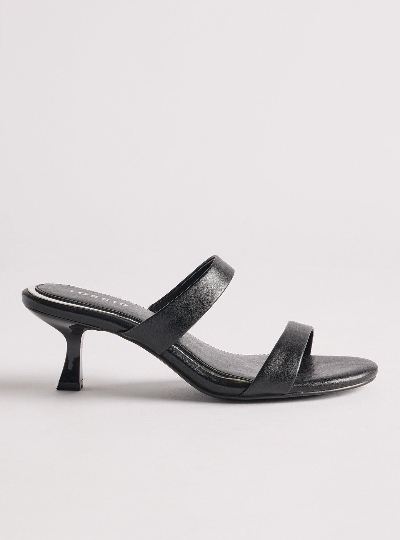 Double Strap Heeled Sandal (WW), BLACK, alternate