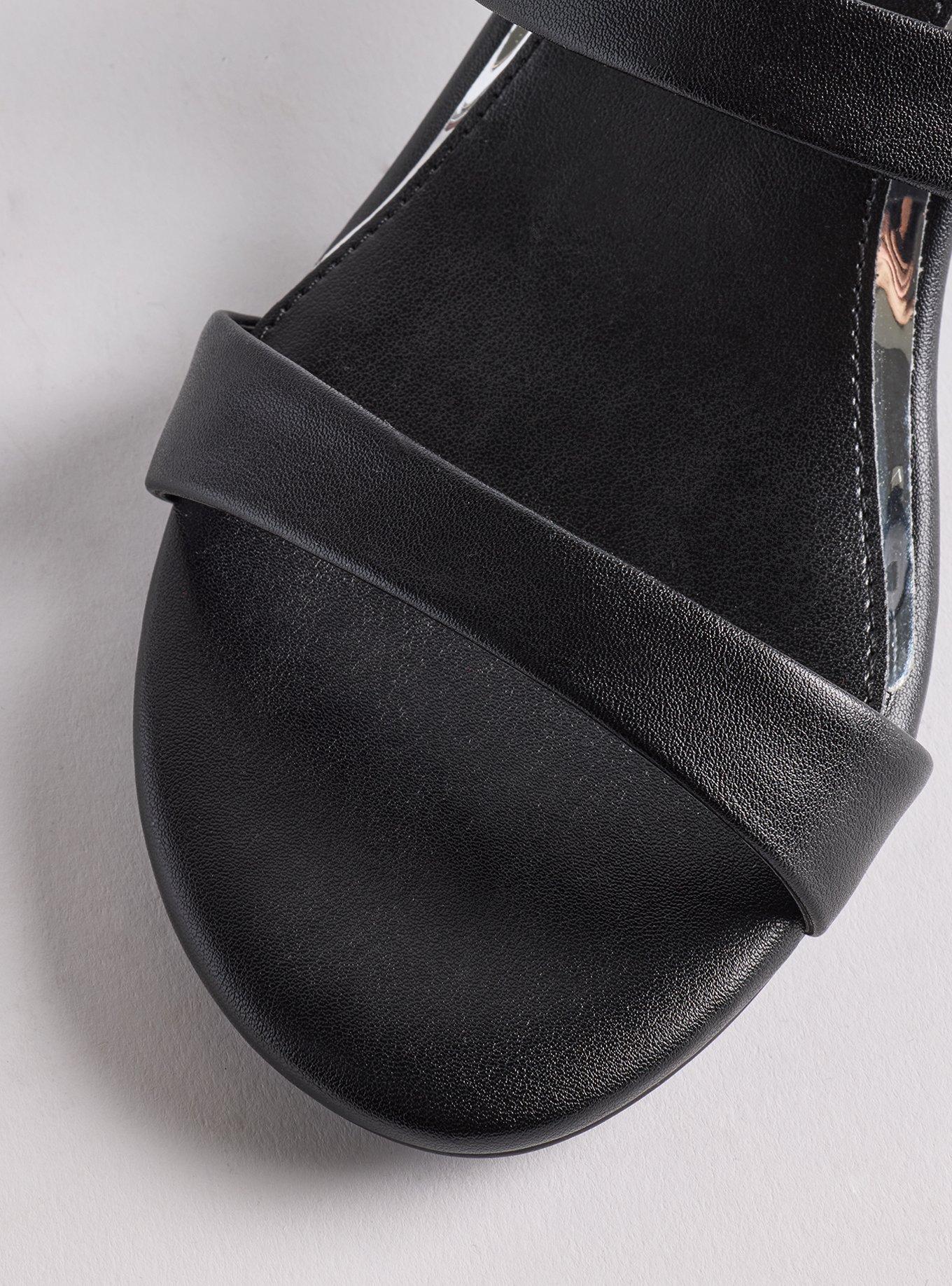 Double Strap Heeled Sandal (WW), BLACK, alternate