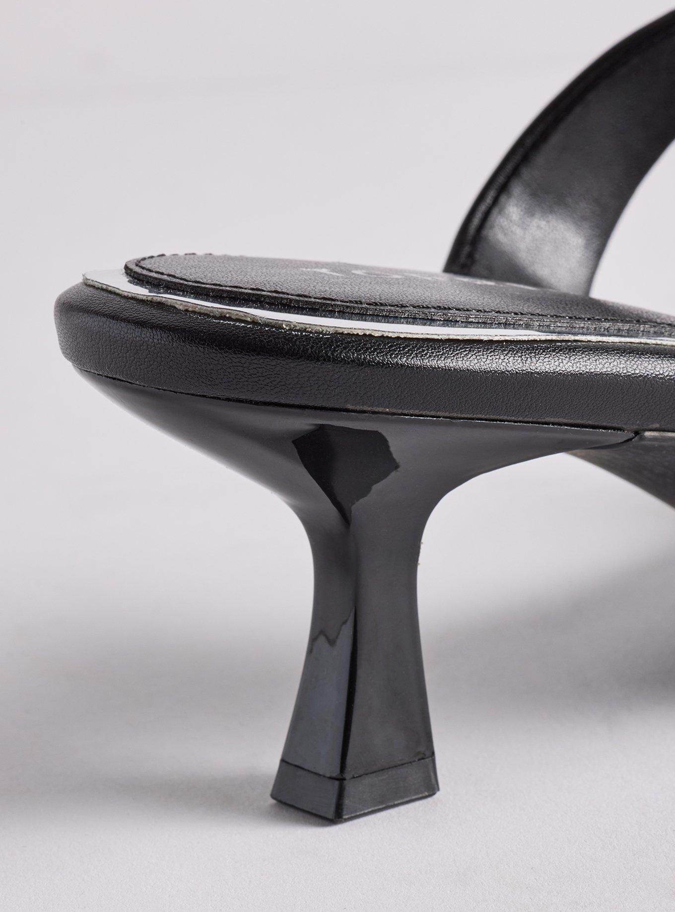 Double Strap Heeled Sandal (WW), BLACK, alternate