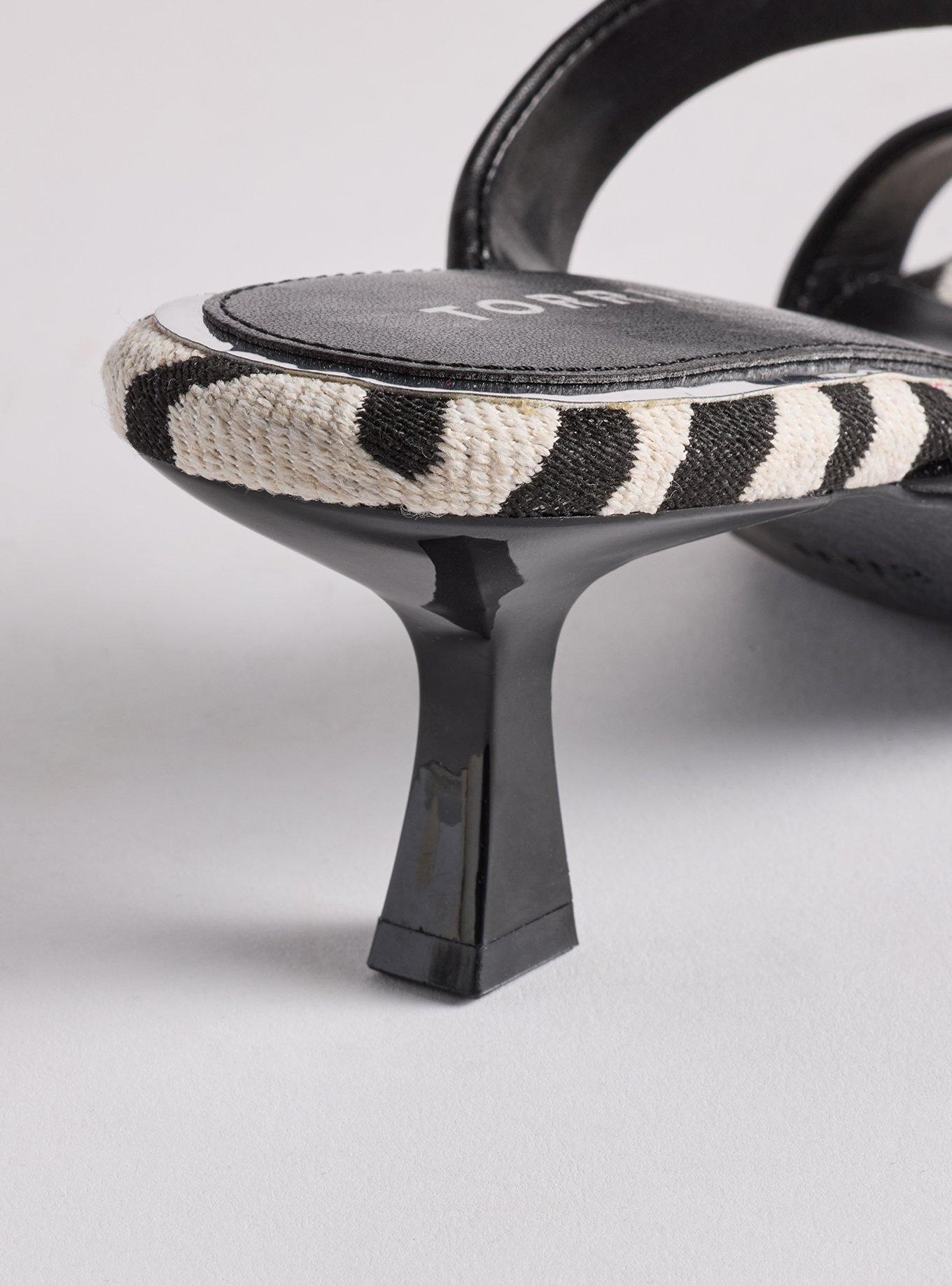 Double Strap Heeled Sandal (WW), ZEBRA BLACK, alternate