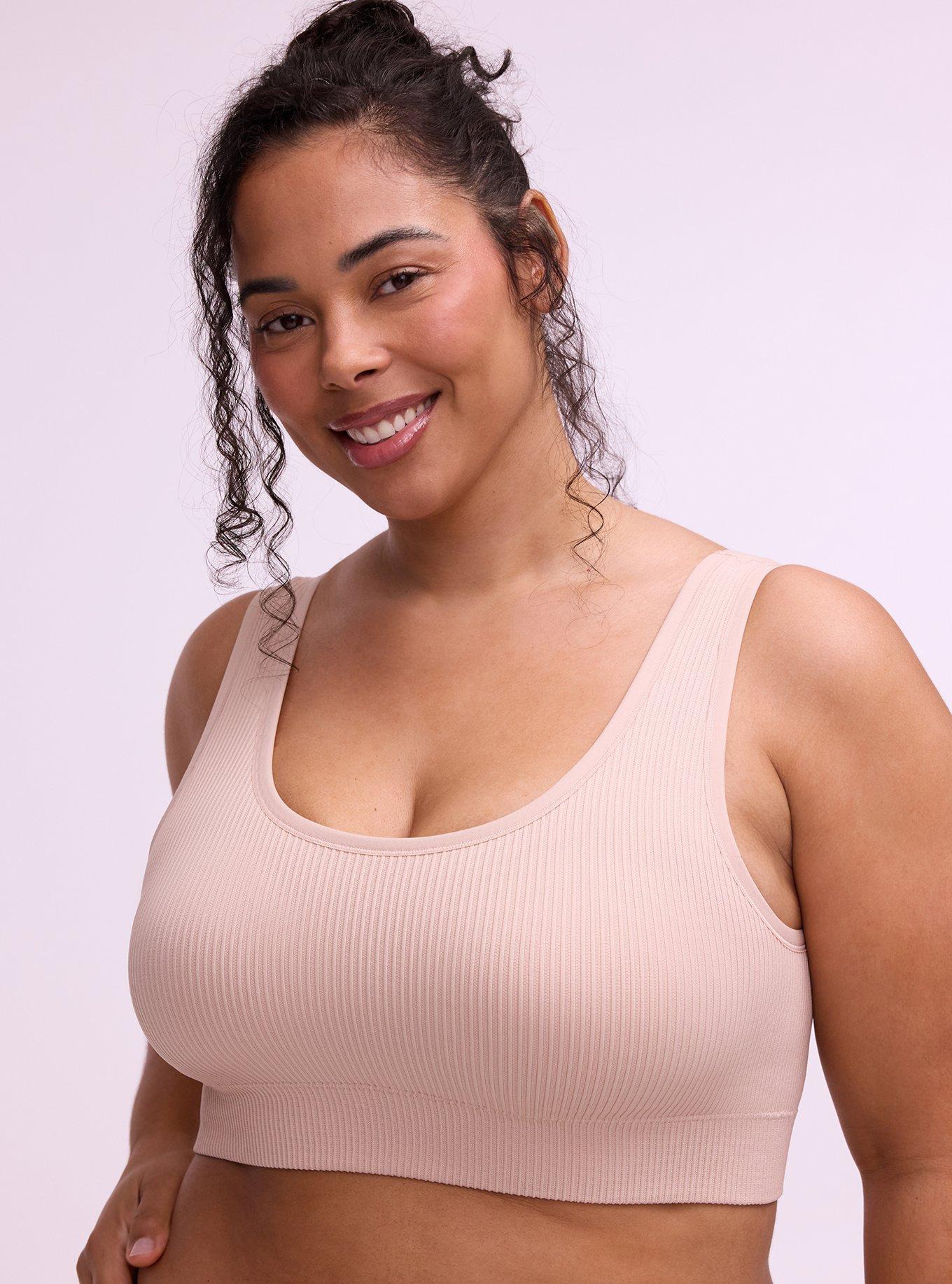 2 Pack Seamless Rib Lightly Lined Scoop Bralette, MULTI, alternate