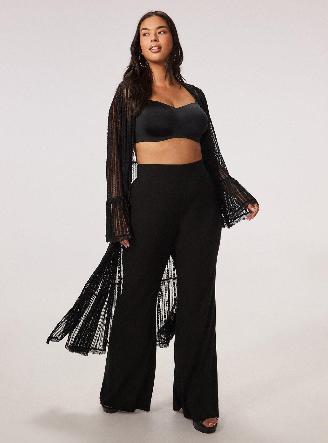Festi Flare Pant with Side Zip, DEEP BLACK, alternate
