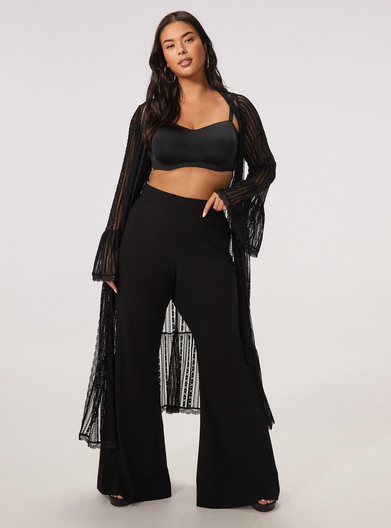 Festi Flare Pant with Side Zip, DEEP BLACK, hi-res