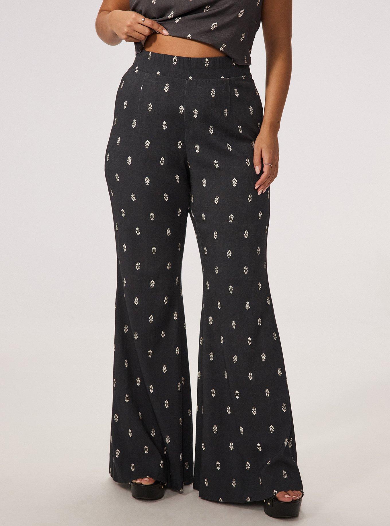 Festi Flare Pant with Side Zip, MIKKA MOTIFS  BLACK, alternate