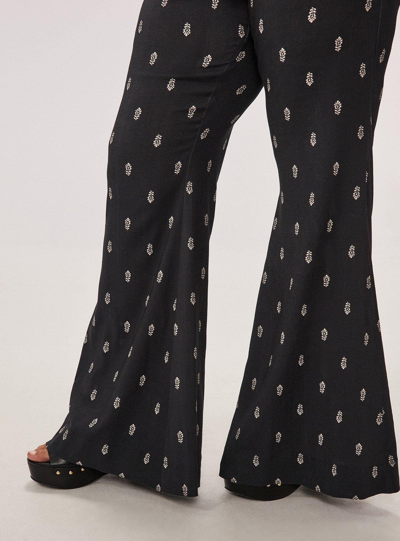 Festi Flare Pant with Side Zip, MIKKA MOTIFS  BLACK, alternate