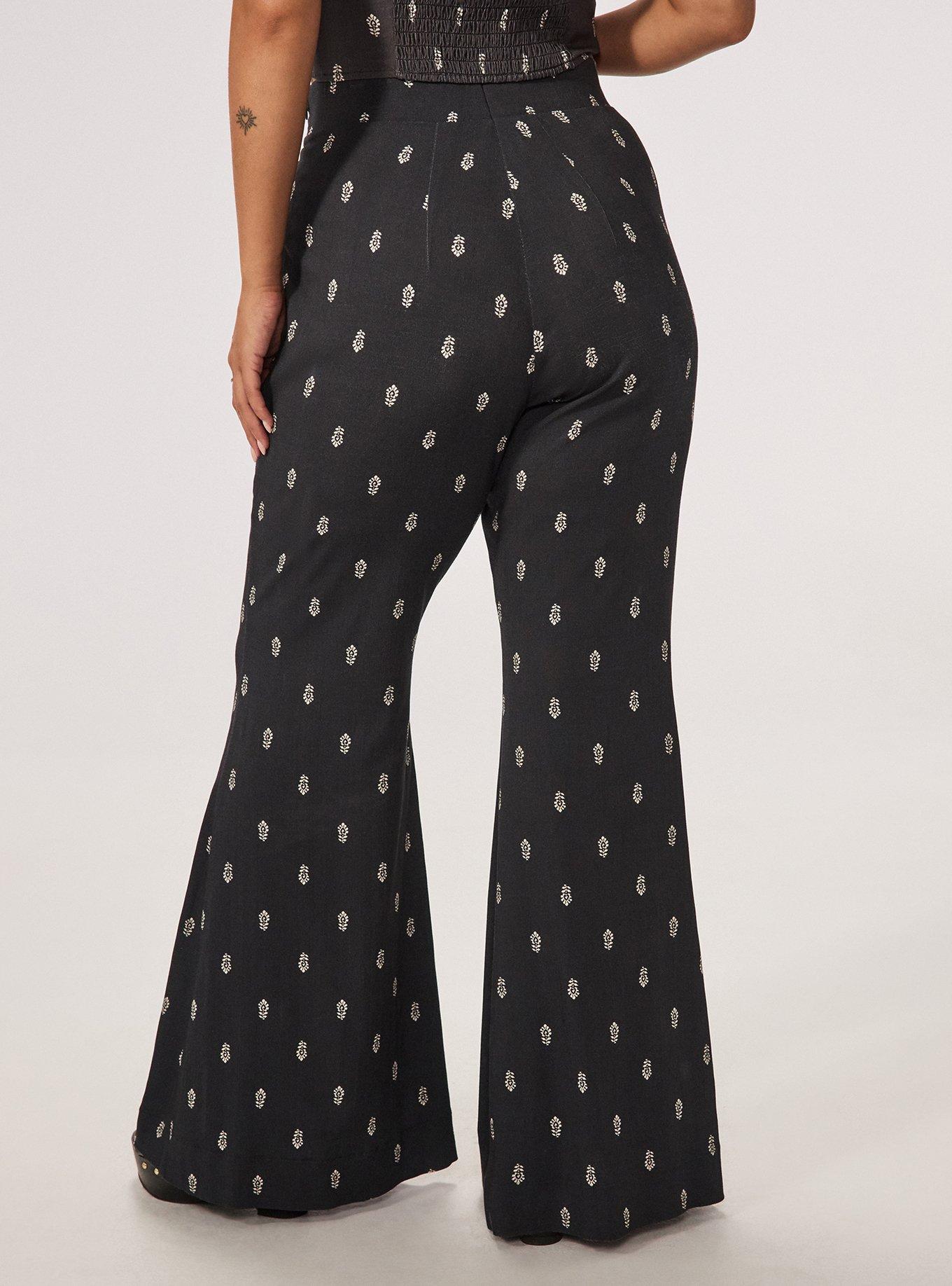 Festi Flare Pant with Side Zip, MIKKA MOTIFS  BLACK, alternate