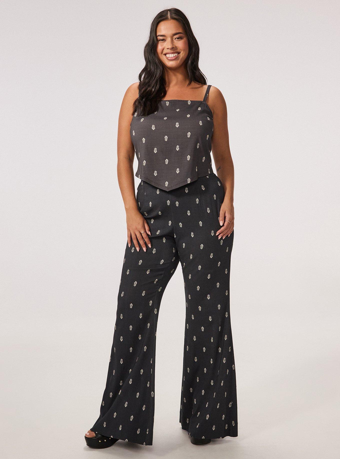 Festi Flare Pant with Side Zip, MIKKA MOTIFS  BLACK, hi-res