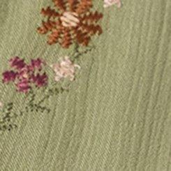Fest Embroidered Button Front Blouse, OIL GREEN, swatch
