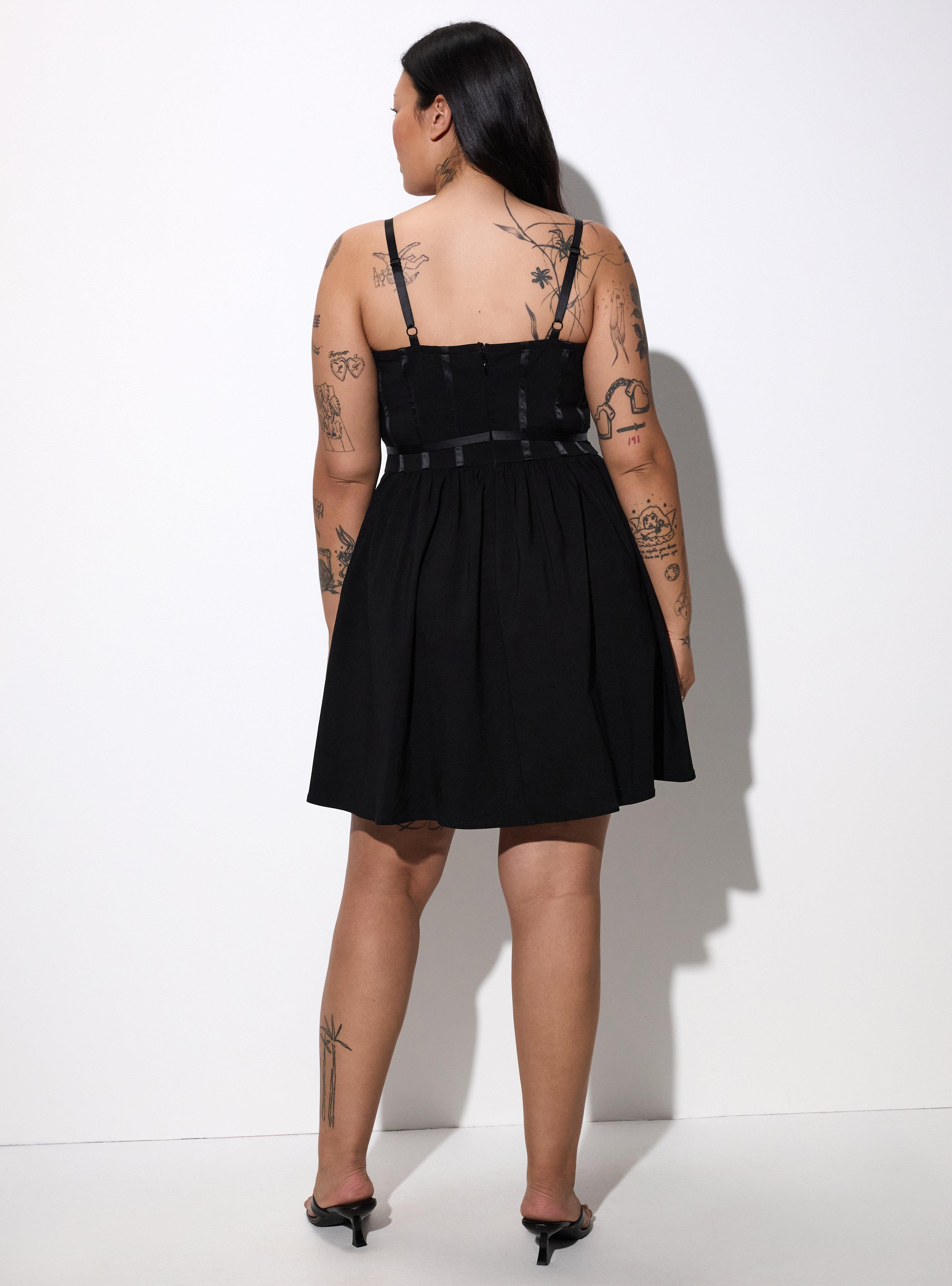 LoveSick Basque Waist Mini Dress, DEEP BLACK, alternate
