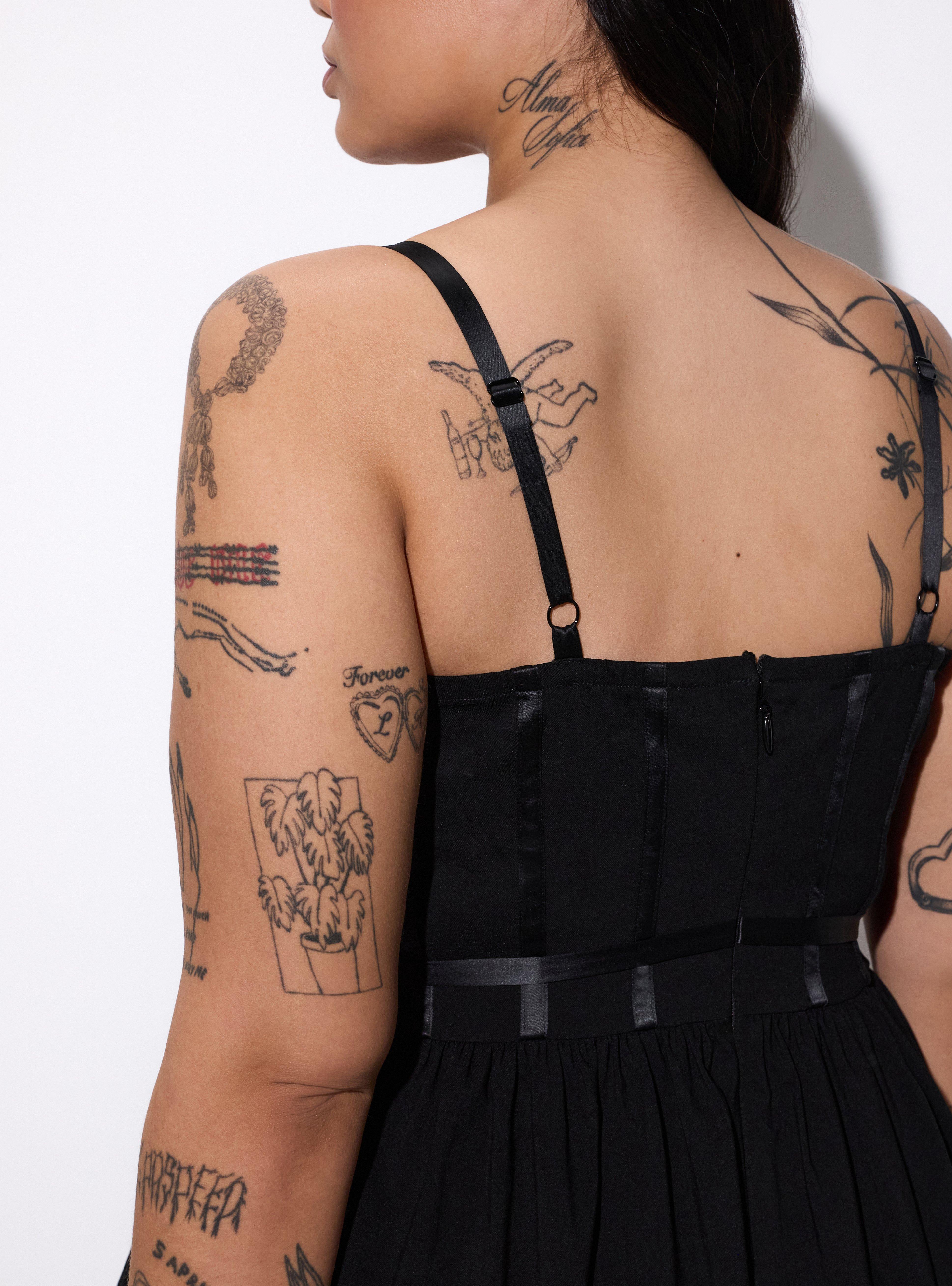 LoveSick Basque Waist Mini Dress, DEEP BLACK, alternate