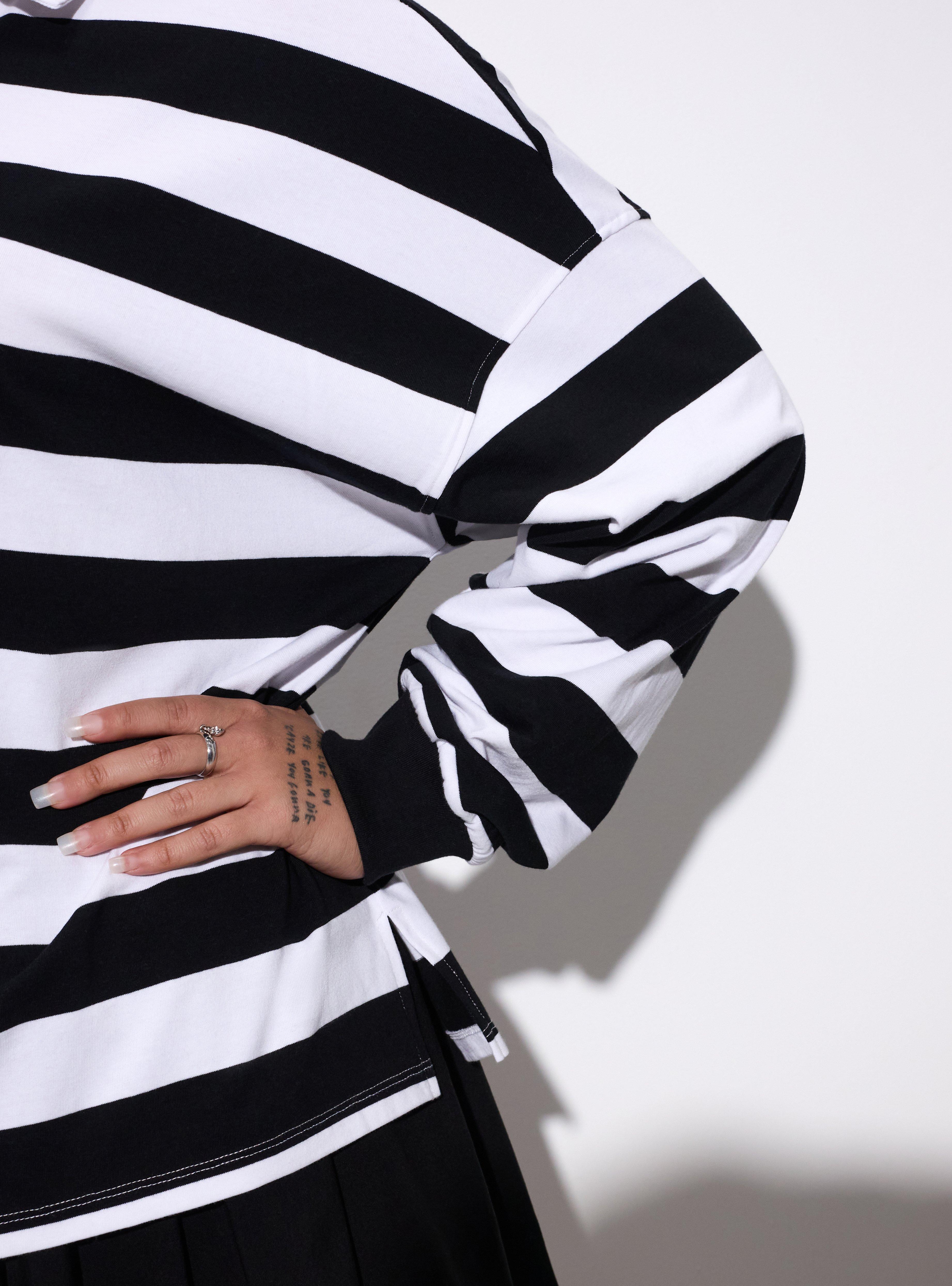 LoveSick Long Sleeve Rugby Top, LOVESICK RUGBY STRIPE BLACK WHITE, alternate