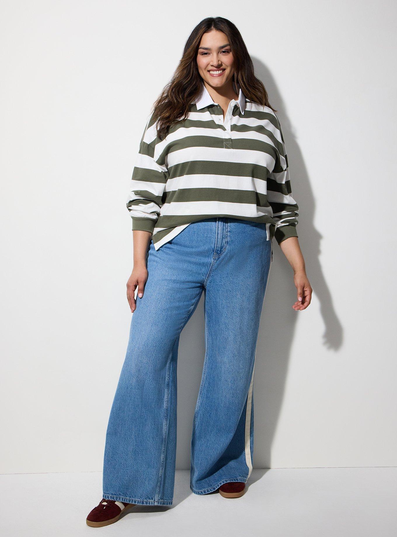 LoveSick Long Sleeve Rugby Top, LOVESICK RUGBY STRIPE GREEN WHITE, alternate
