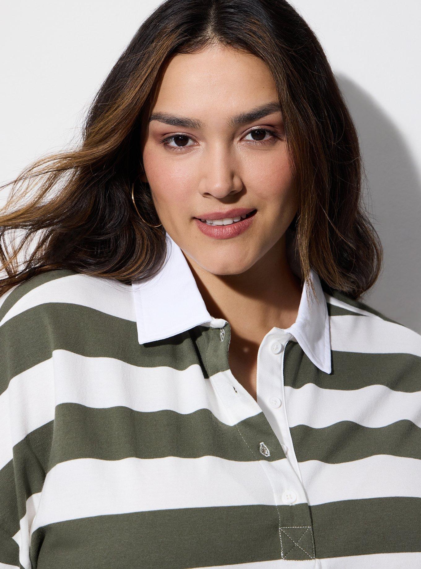 LoveSick Long Sleeve Rugby Top, LOVESICK RUGBY STRIPE GREEN WHITE, alternate