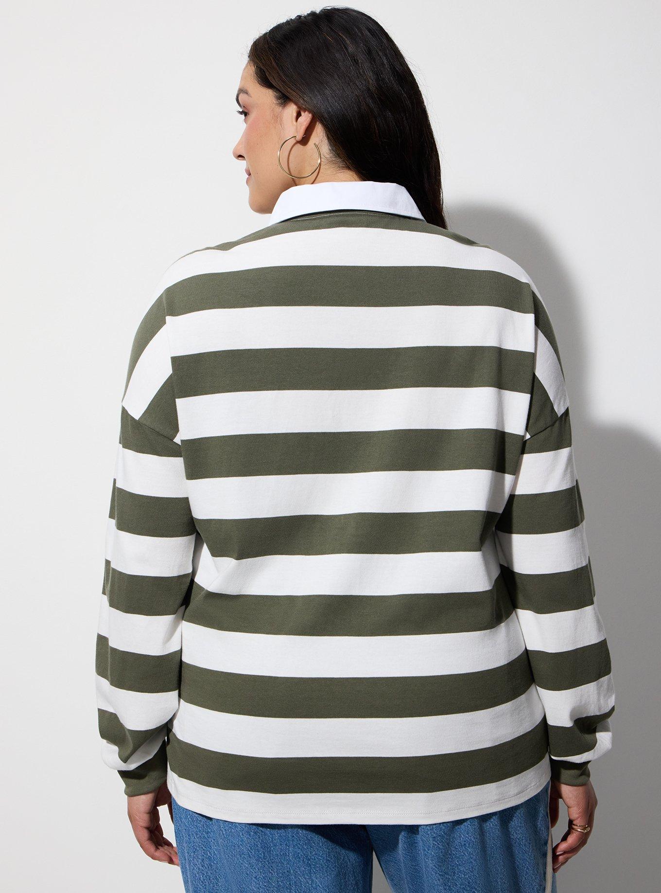 LoveSick Long Sleeve Rugby Top, LOVESICK RUGBY STRIPE GREEN WHITE, alternate