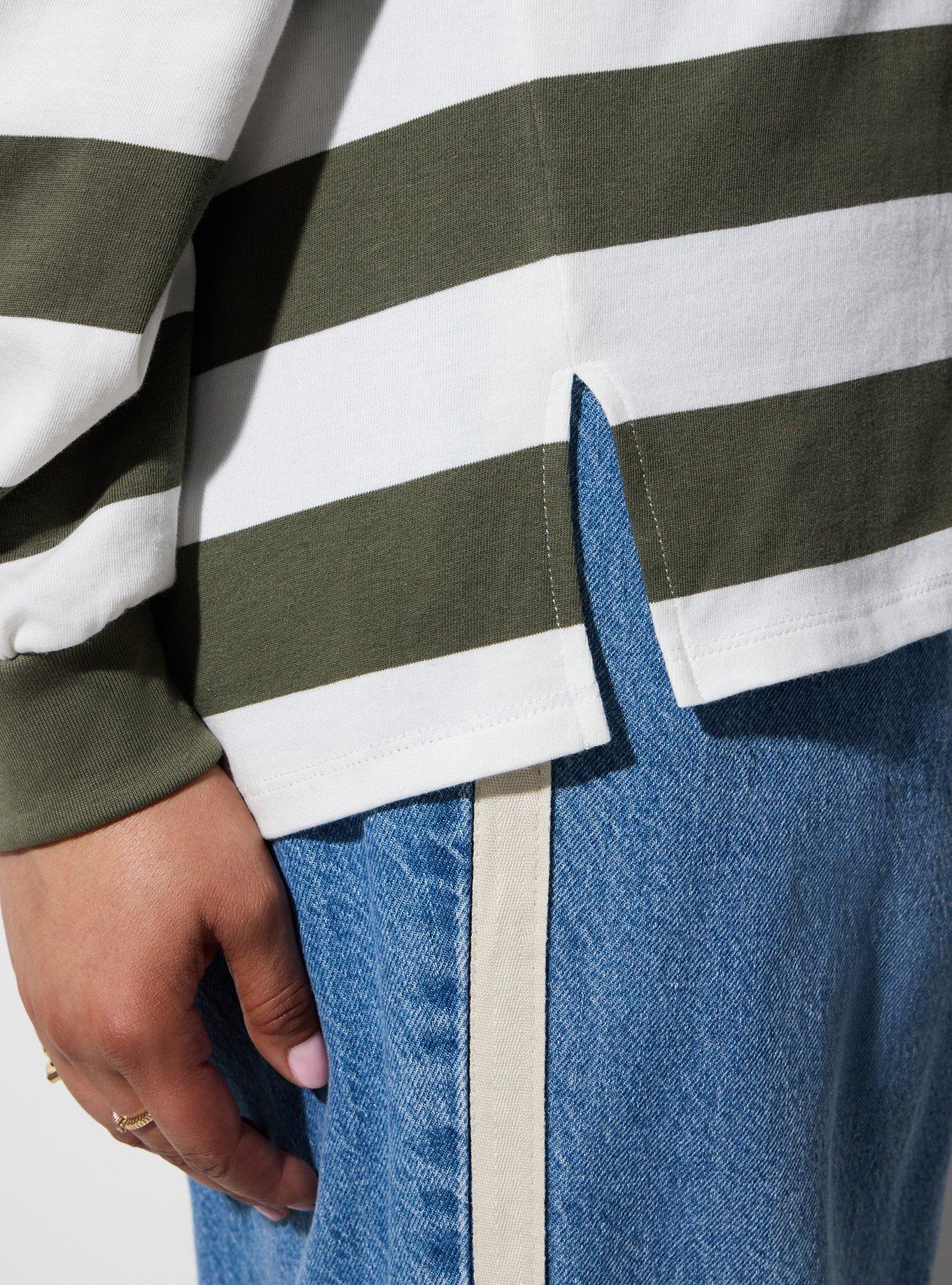 LoveSick Long Sleeve Rugby Top, LOVESICK RUGBY STRIPE GREEN WHITE, alternate