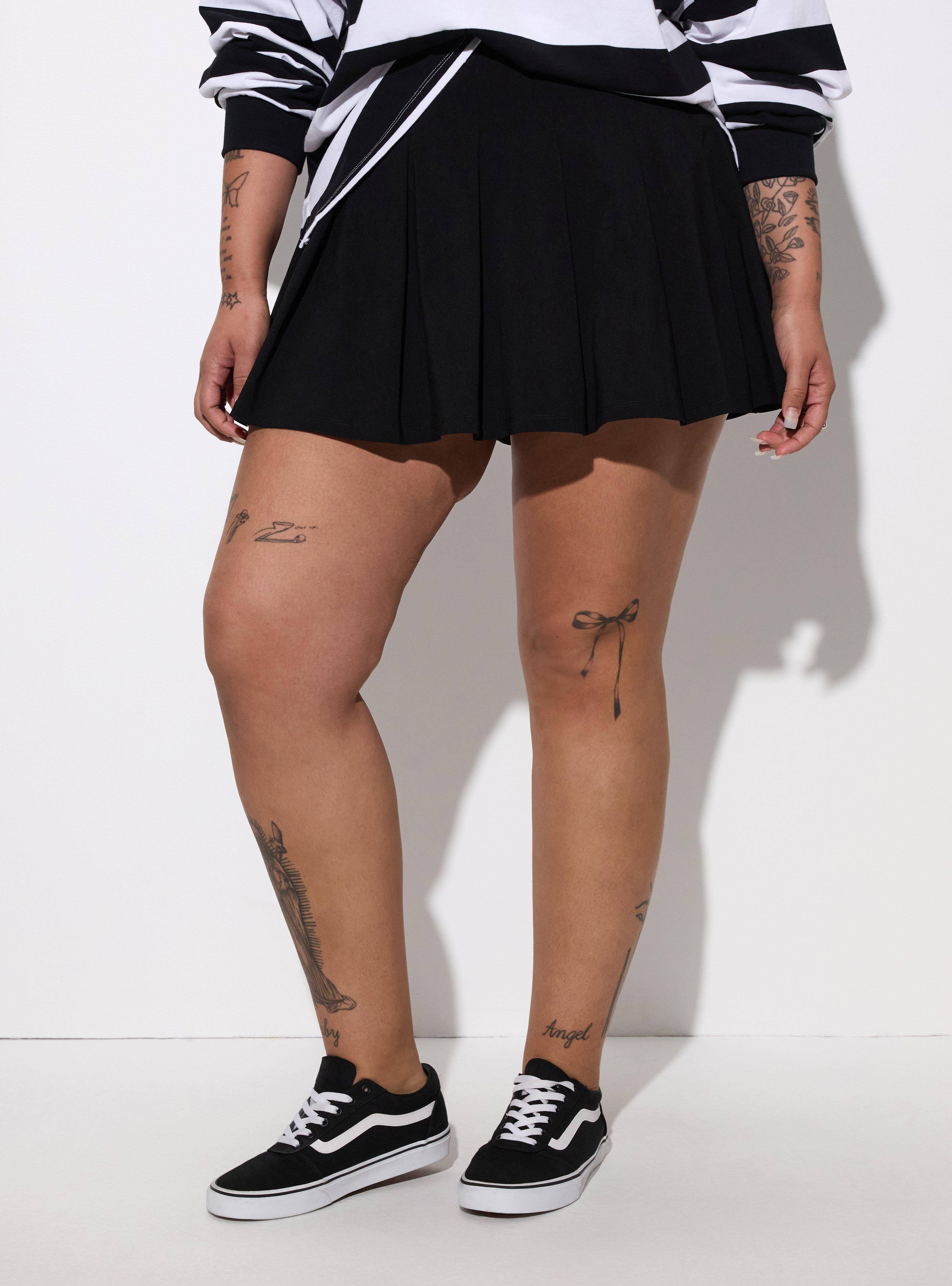 LoveSick Pleated Mini Skort, DEEP BLACK, alternate