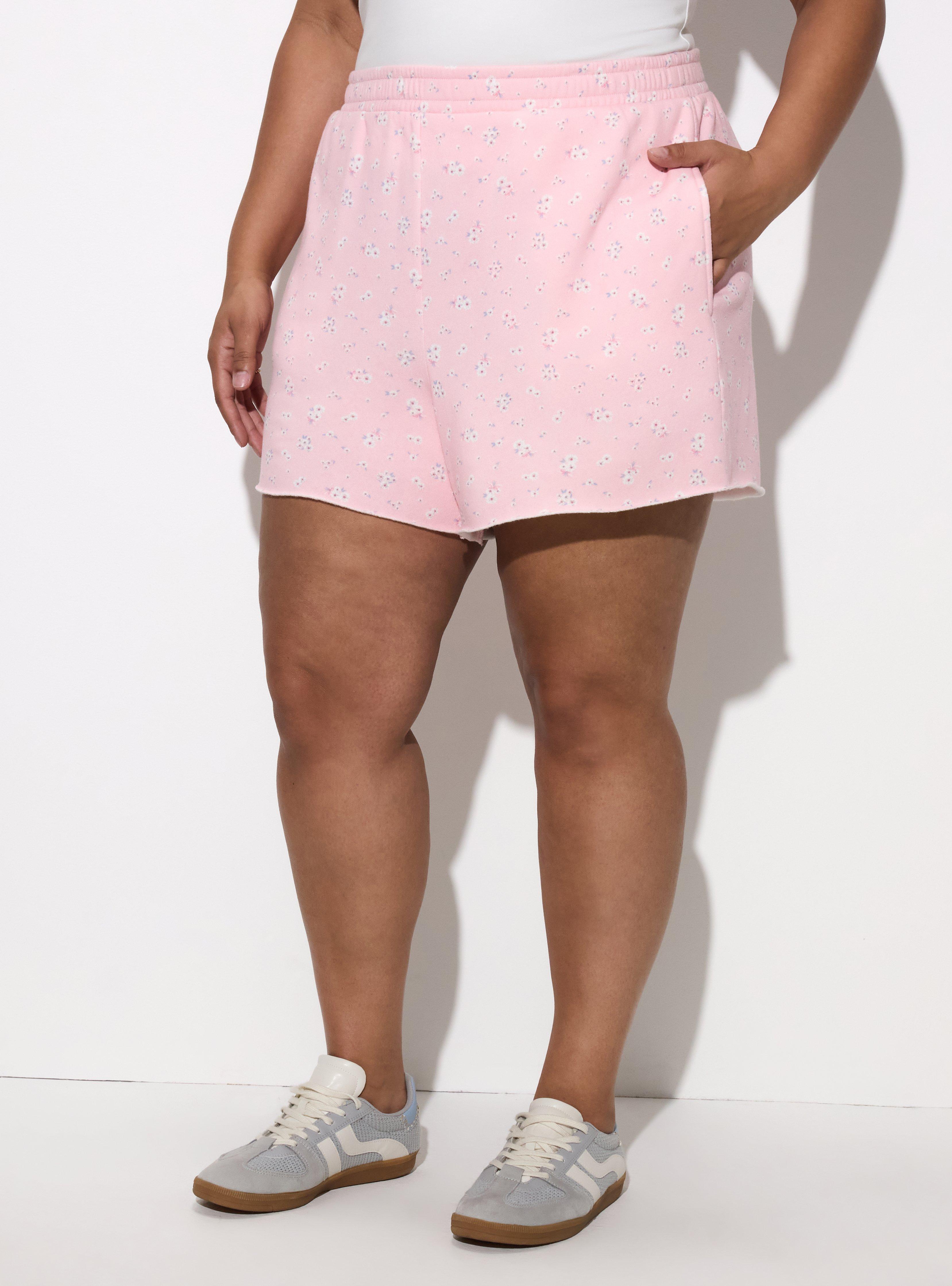 LoveSick Raw Edge Sweat Short, FELICITY BOUQUET PINK, alternate
