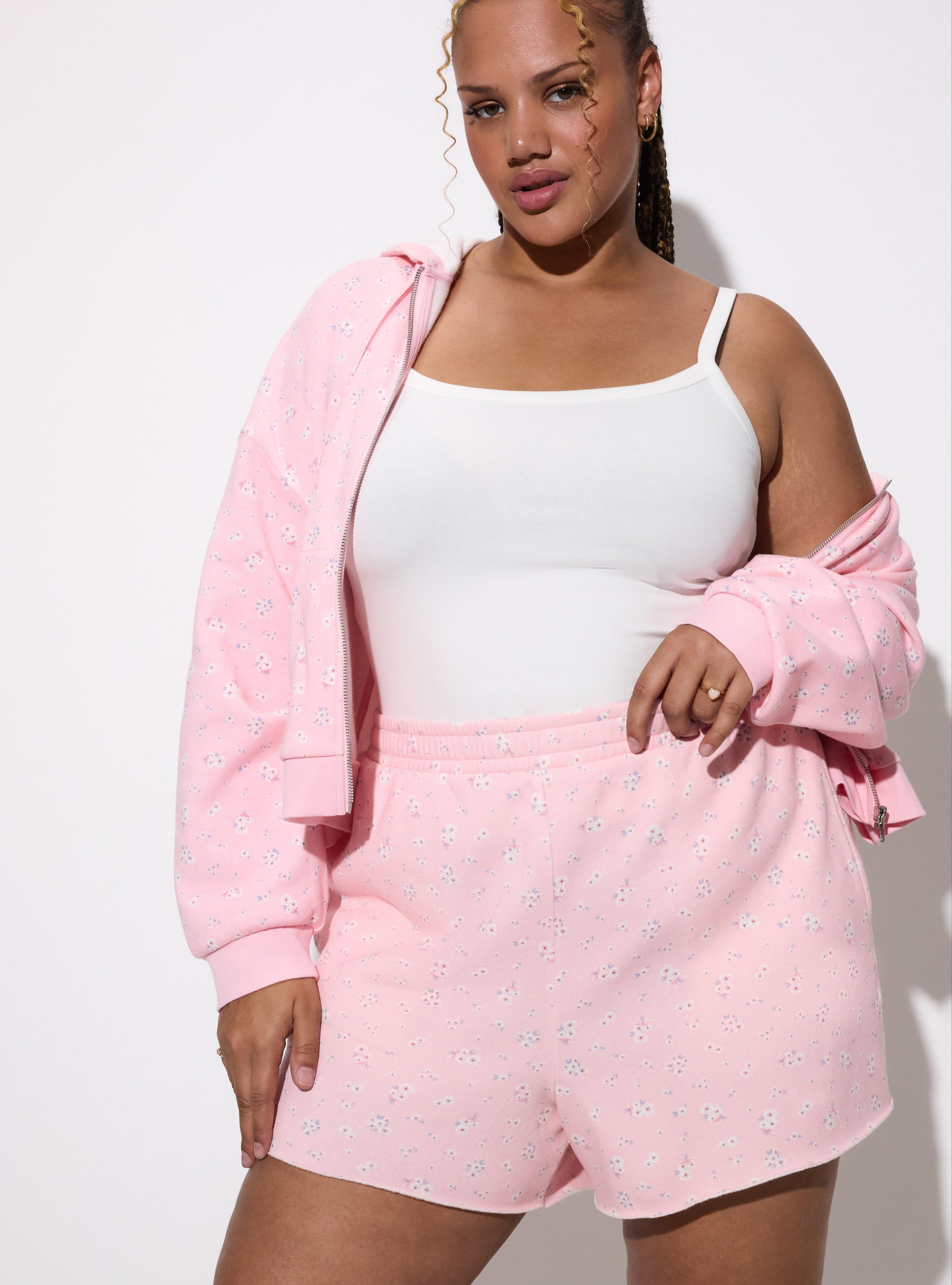 LoveSick Raw Edge Sweat Short, FELICITY BOUQUET PINK, alternate