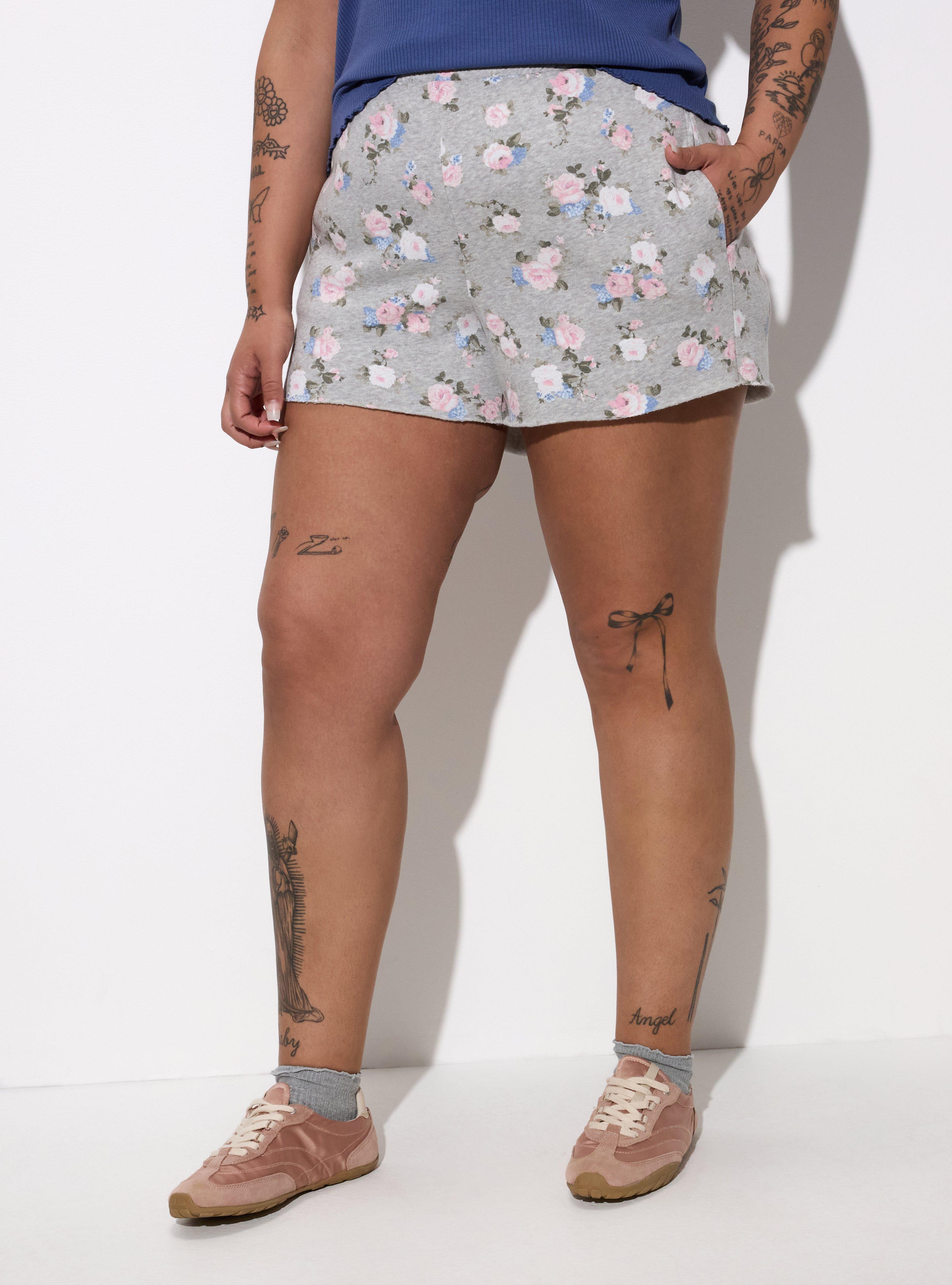 LoveSick Raw Edge Sweat Short, MANSFIELD ROSE PALE BLUE GREY, alternate