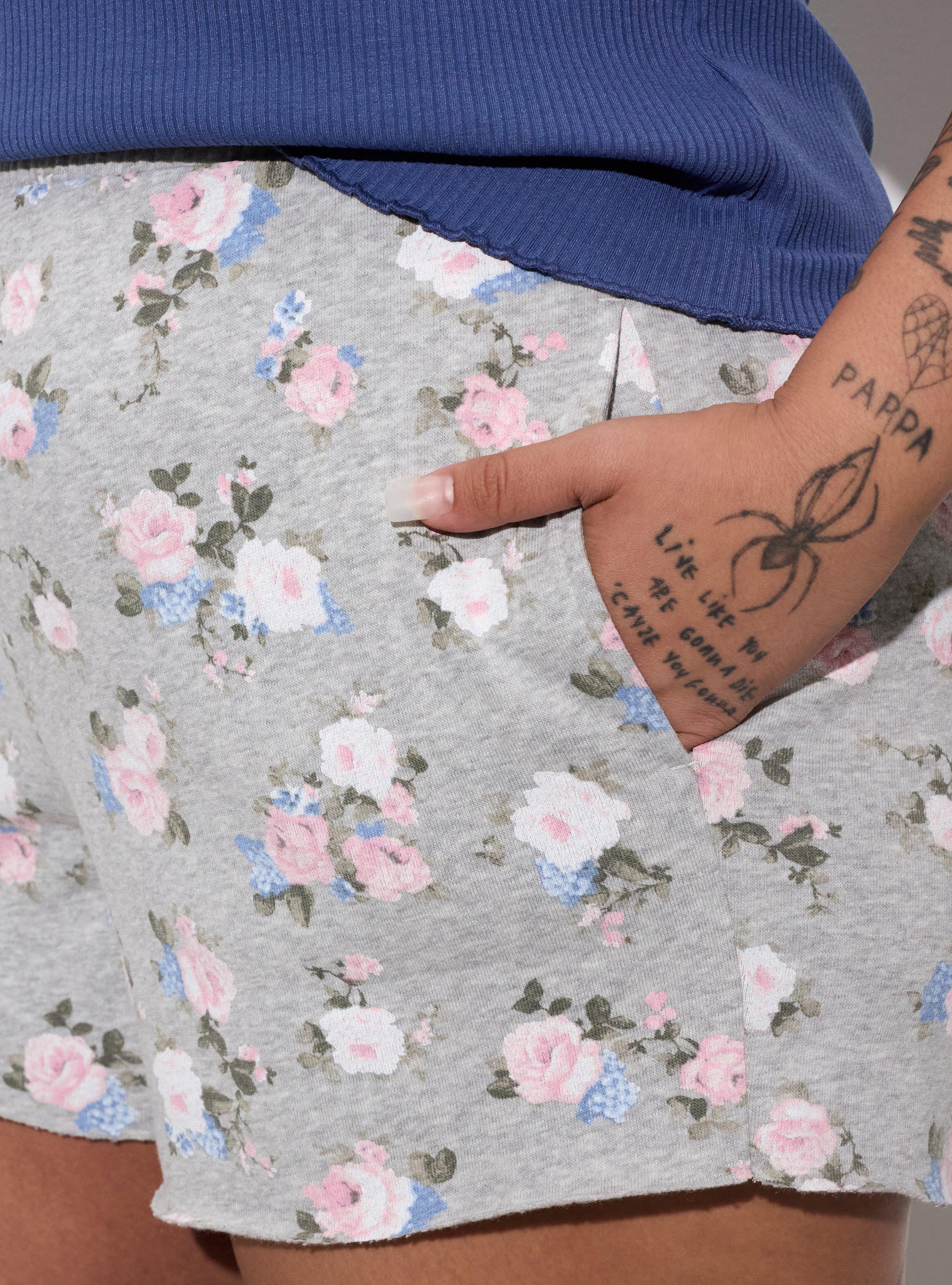 LoveSick Raw Edge Sweat Short, MANSFIELD ROSE PALE BLUE GREY, alternate
