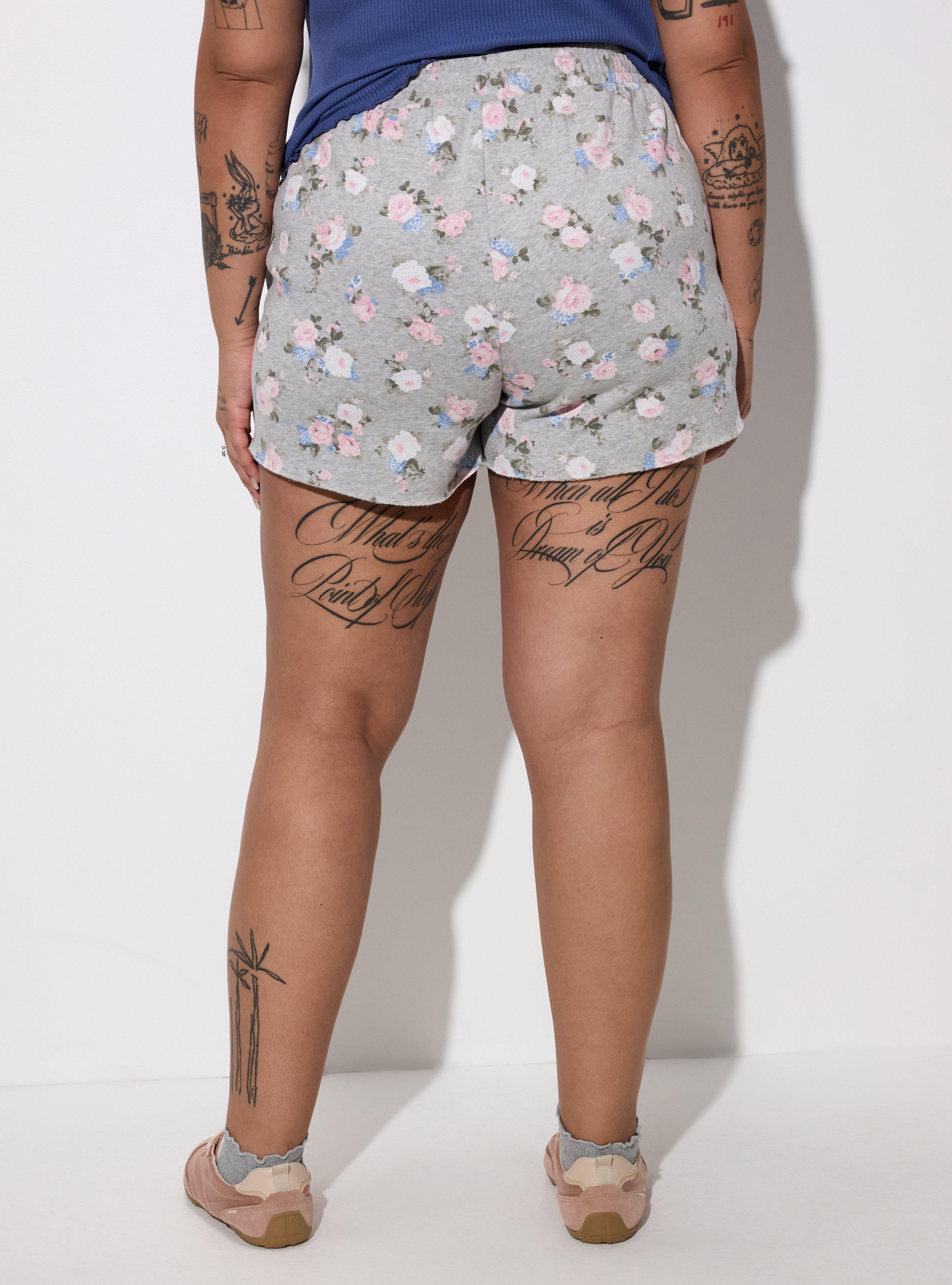 LoveSick Raw Edge Sweat Short, MANSFIELD ROSE PALE BLUE GREY, alternate
