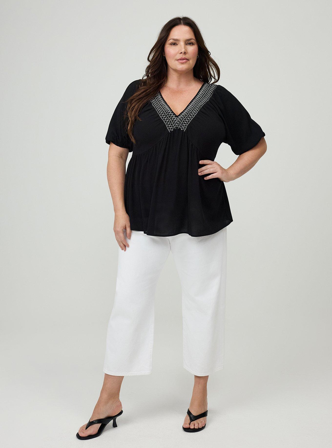 Crinkle Gauze Raglan Blouse, DEEP BLACK, alternate