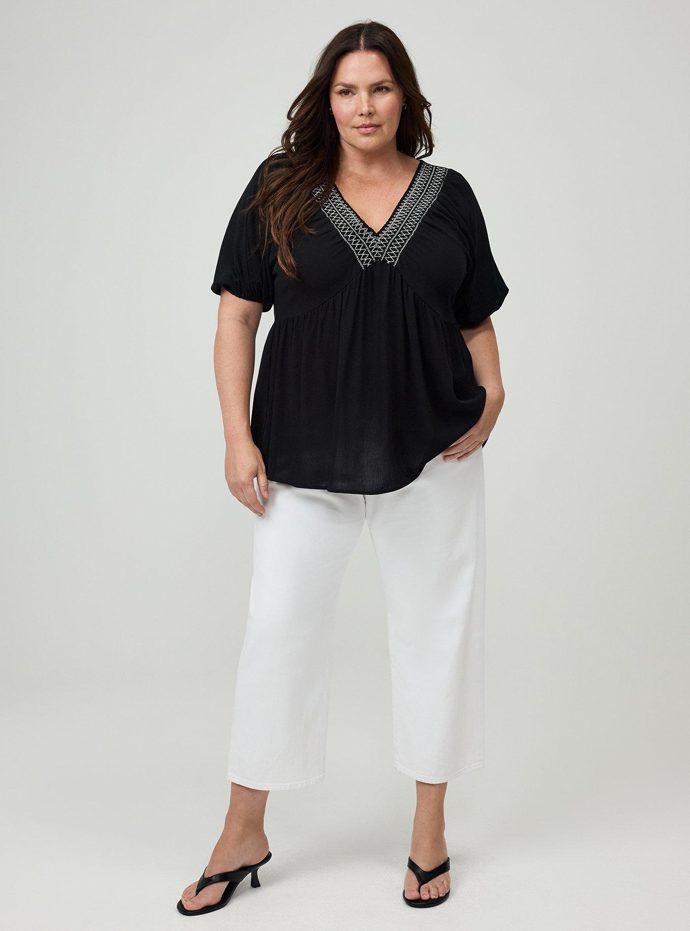 Crinkle Gauze Raglan Blouse, DEEP BLACK, alternate