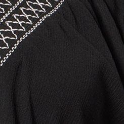 Crinkle Gauze Raglan Blouse, DEEP BLACK, swatch