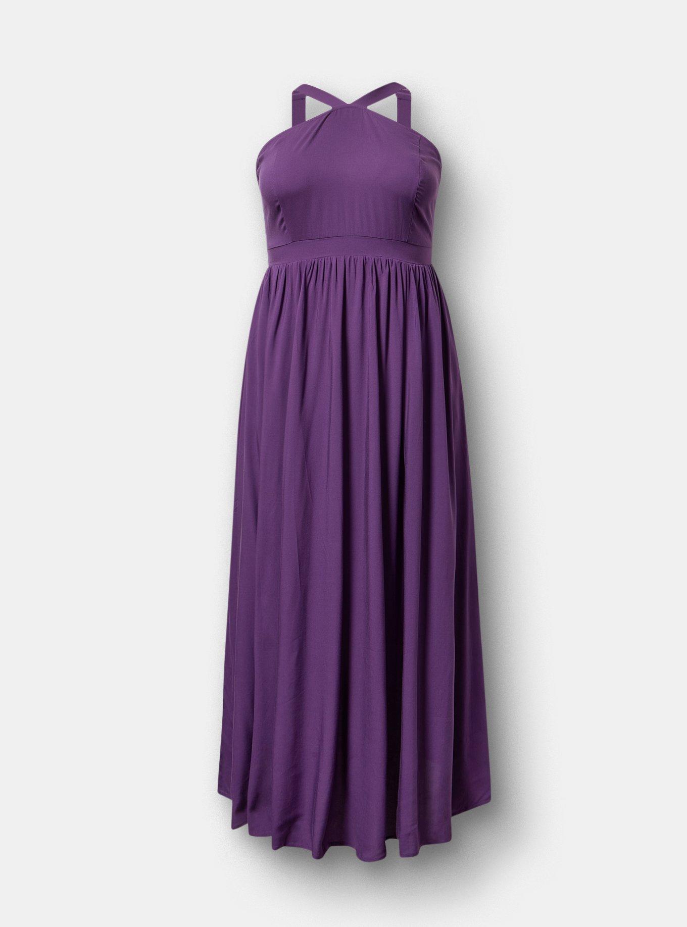 Halter Challis Maxi Dress, CROWN JEWEL, flat
