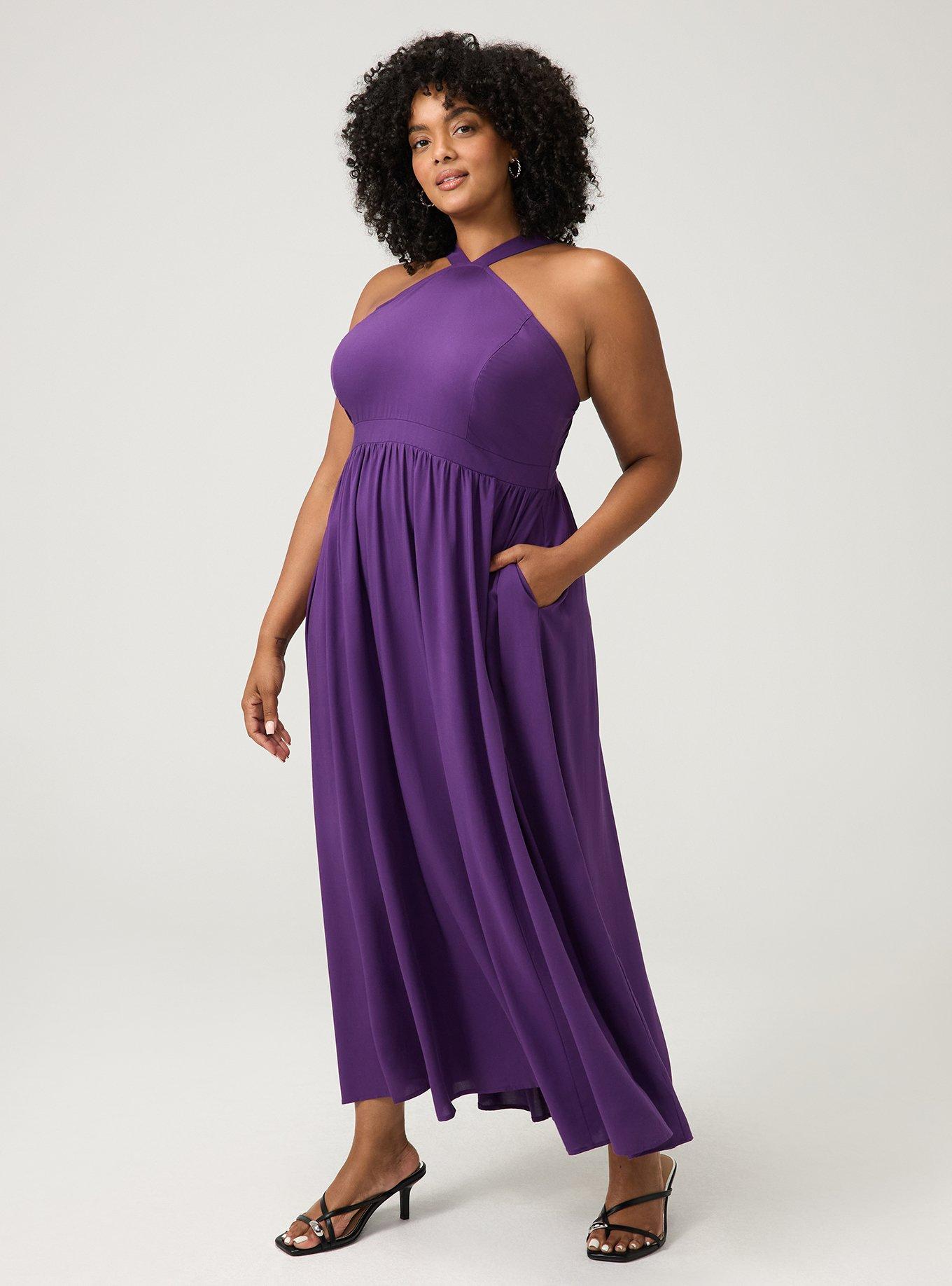 Halter Challis Maxi Dress, CROWN JEWEL, hi-res