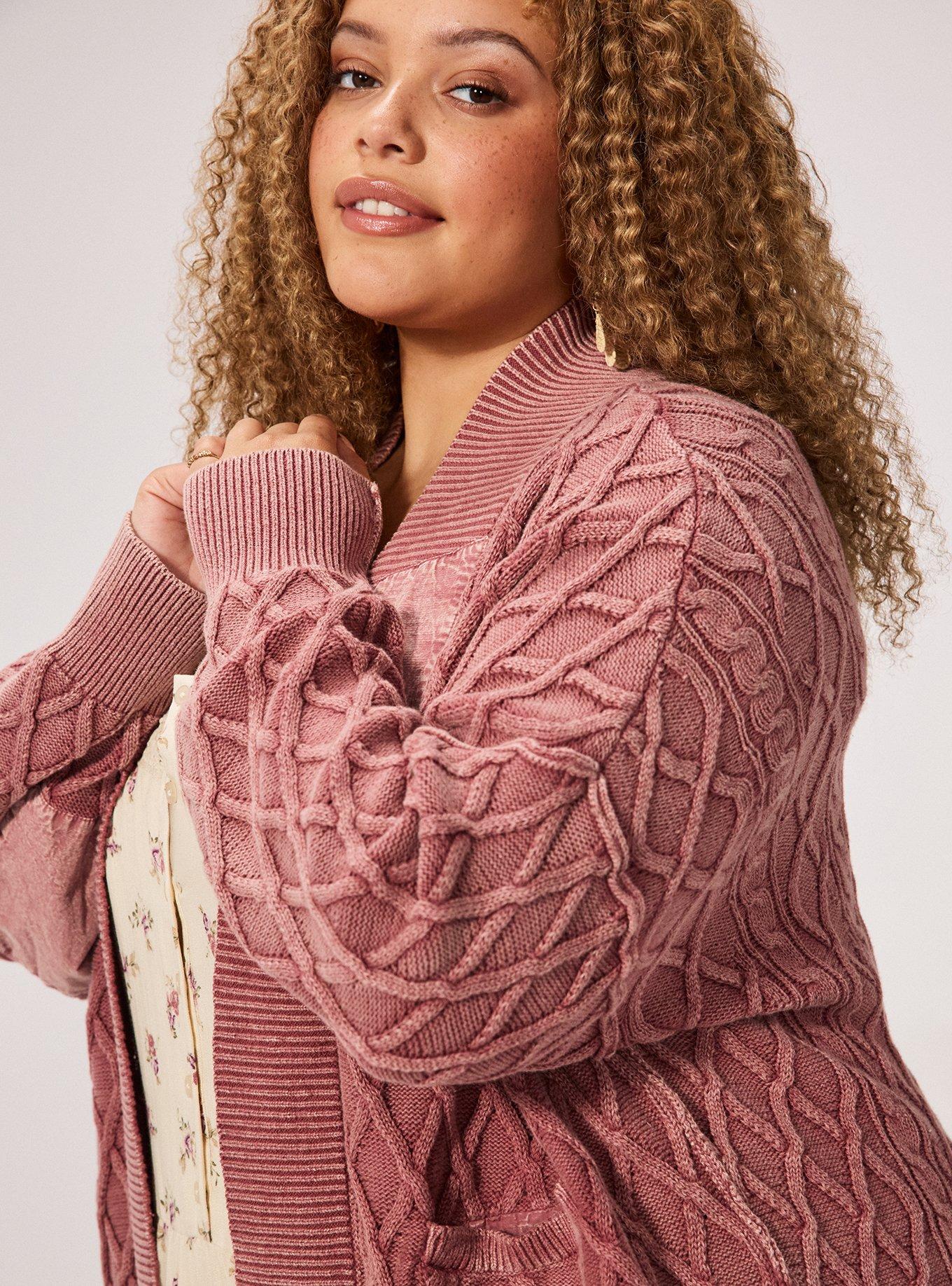 Festi Drop Shoulder Cardigan, DECO ROSE, alternate