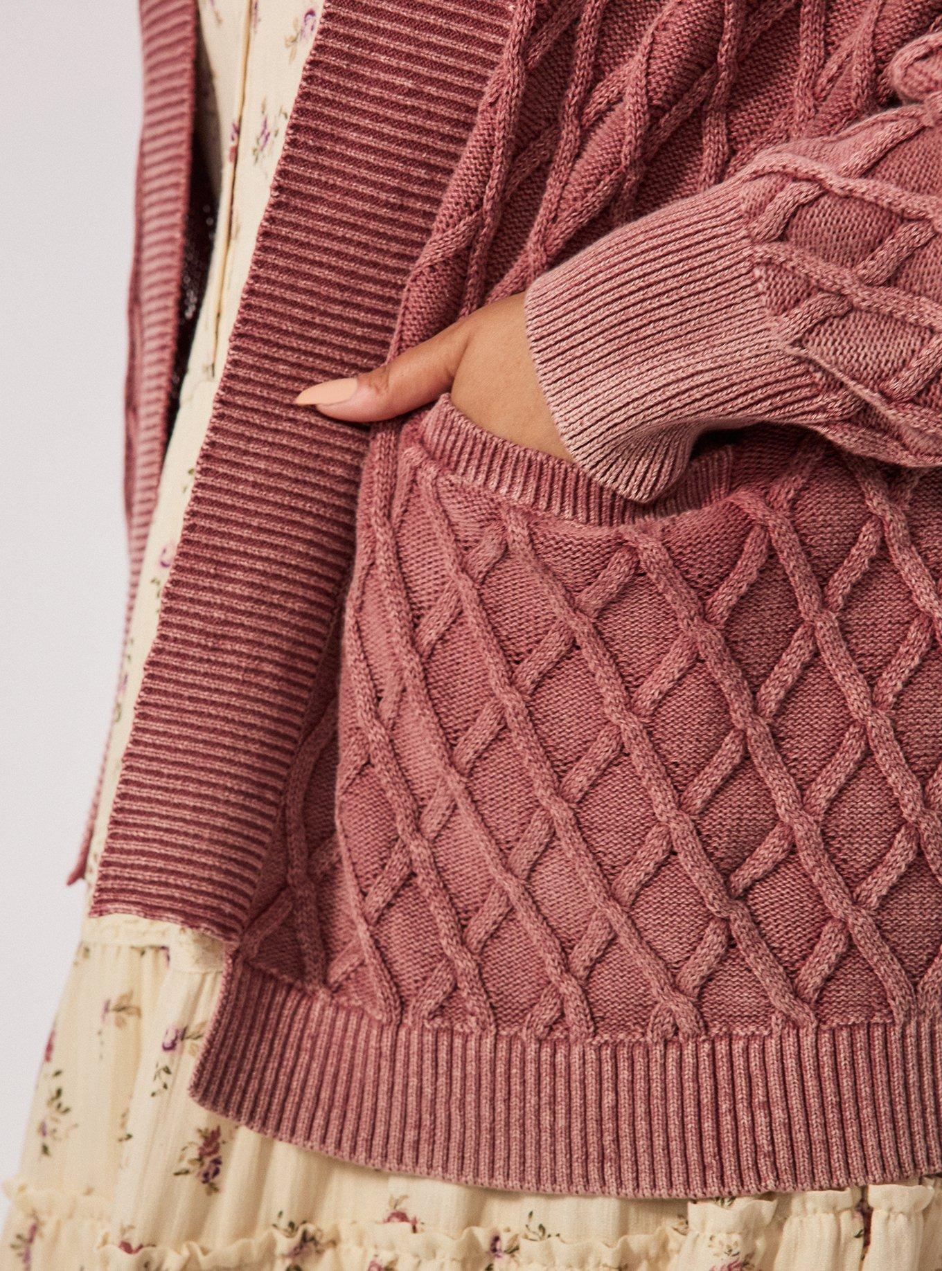 Festi Drop Shoulder Cardigan, DECO ROSE, alternate
