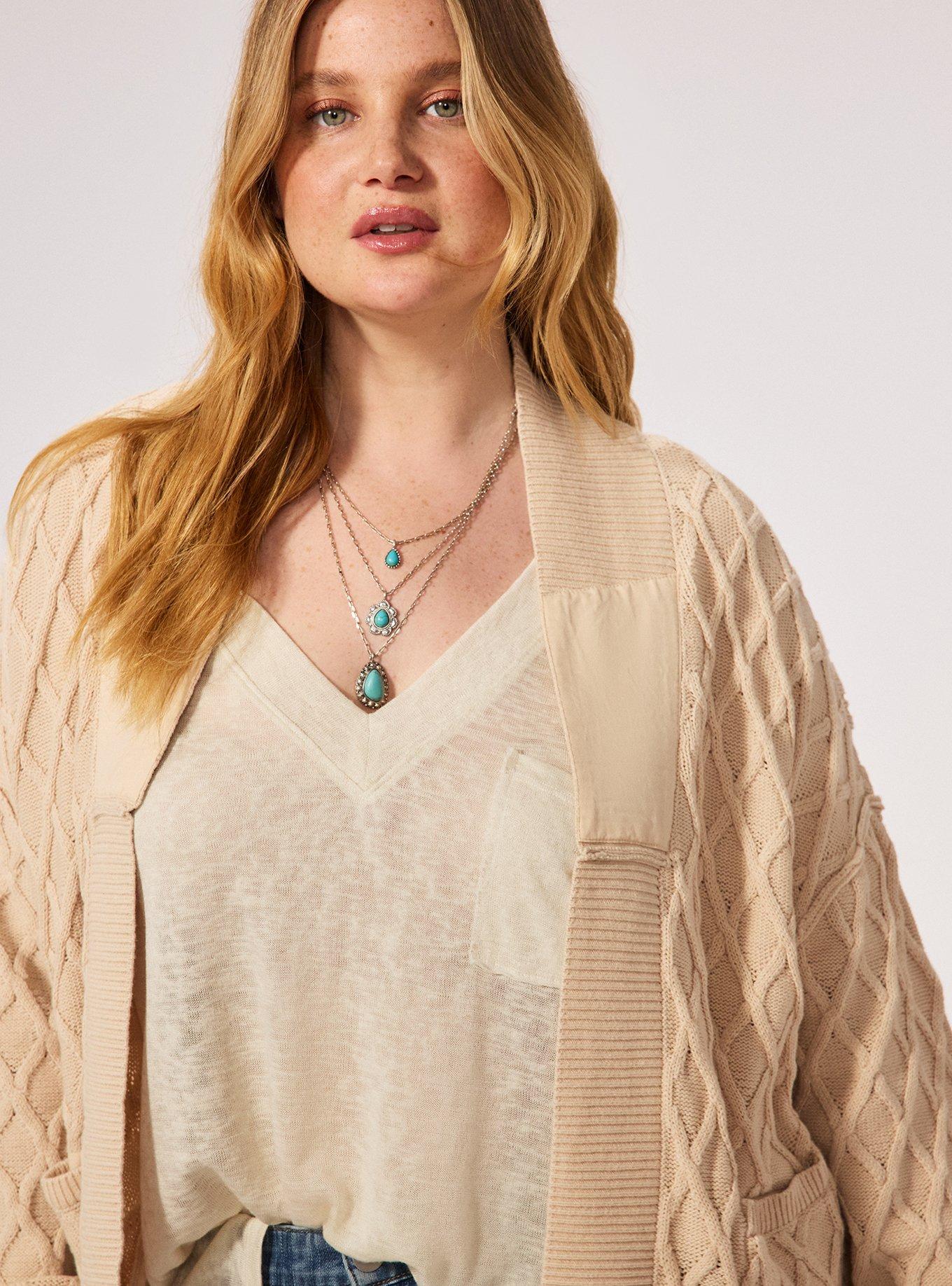 Festi Drop Shoulder Cardigan, SAND DOLLAR, alternate