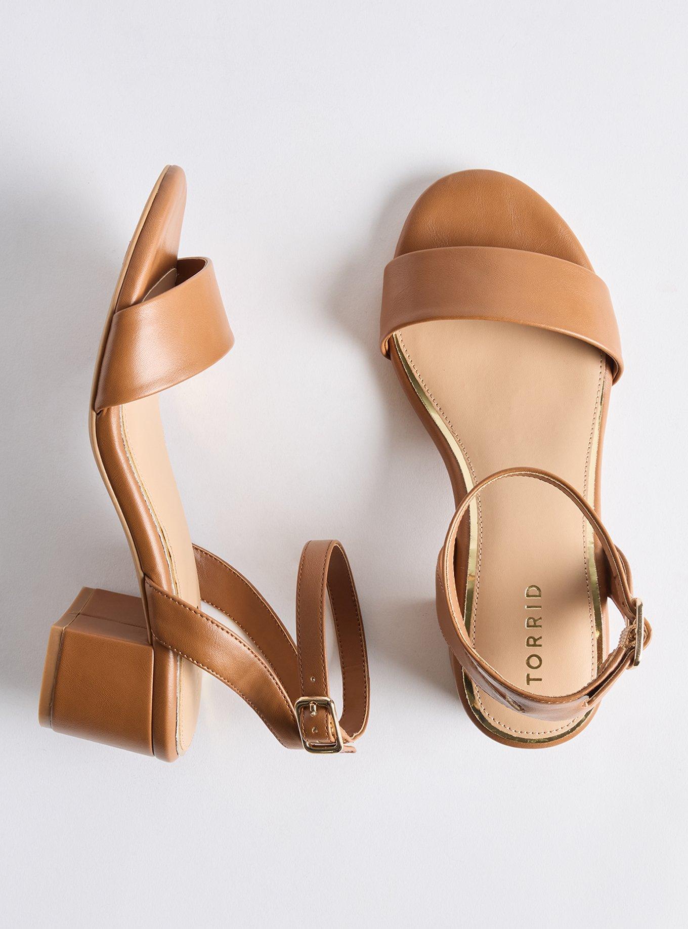 Single Strap Block Heel (WW), COGNAC, hi-res