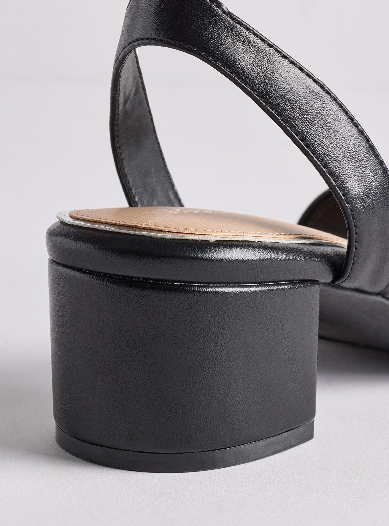 Single Strap Block Heel (WW), BLACK, alternate