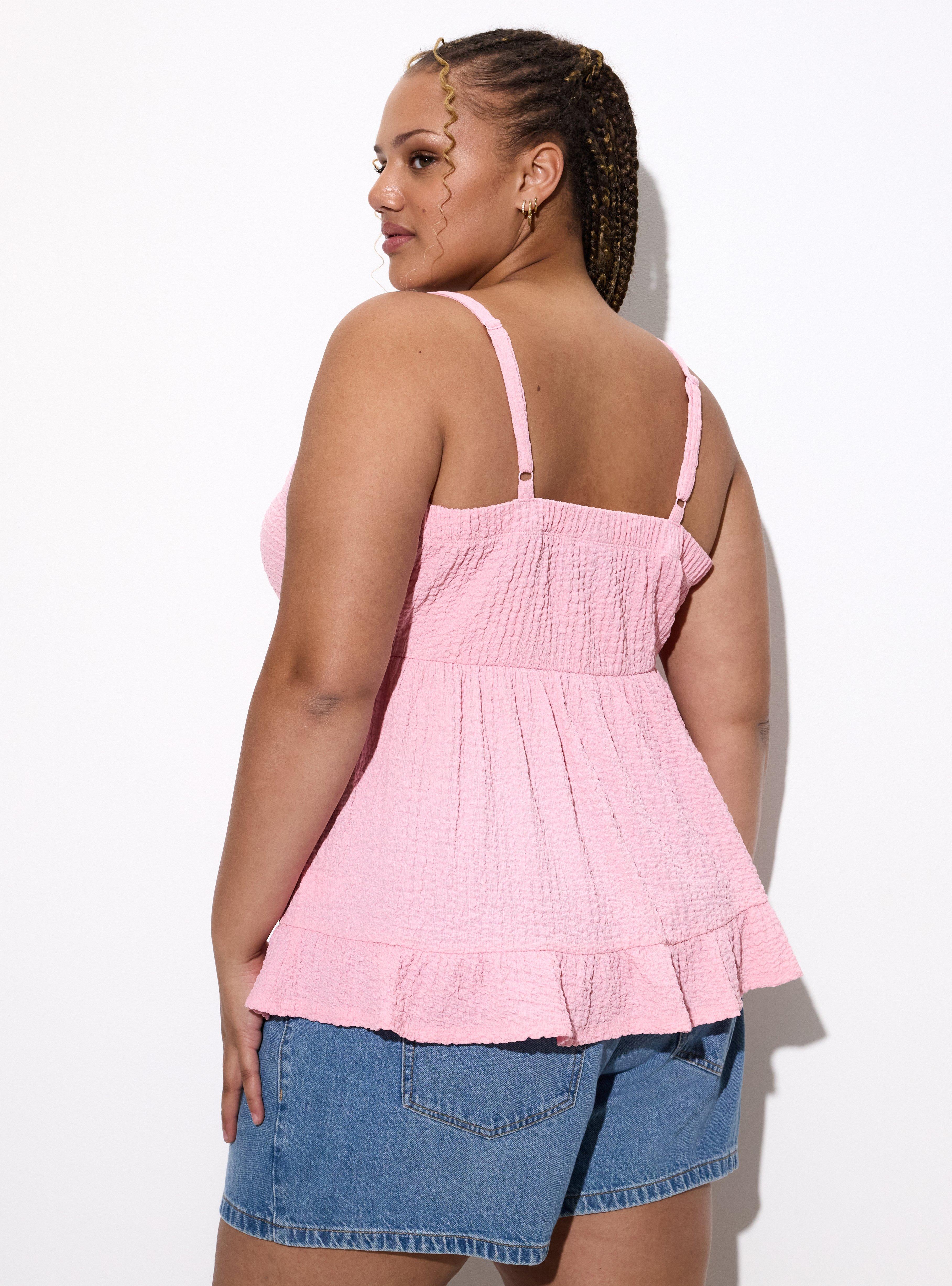 LoveSick Twist Front Babydoll Top, TICKLED PINK, alternate
