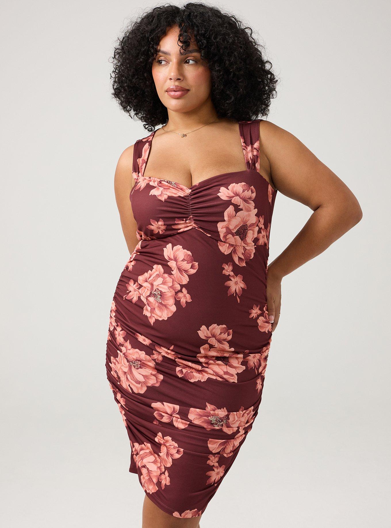 Sweetheart Bodycon Mini Dress, LILY FLORAL RED, alternate